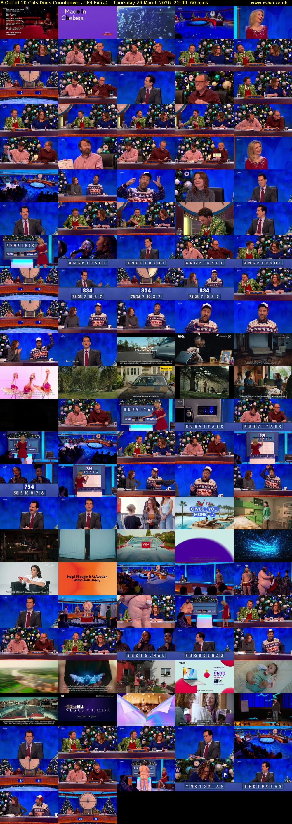 8 Out of 10 Cats Does Countdown... (E4 Extra) Thursday 26 March 2026 21:00 - 22:00