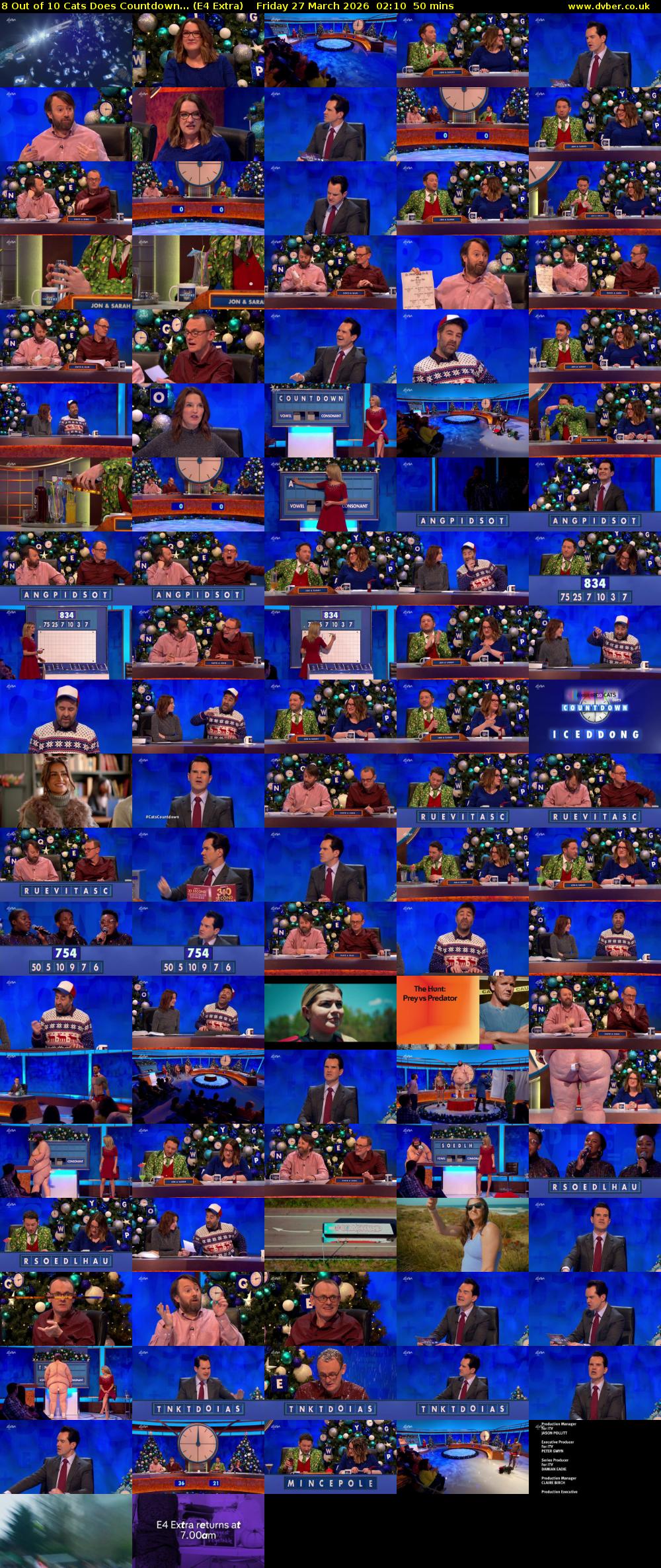 8 Out of 10 Cats Does Countdown... (E4 Extra) Friday 27 March 2026 02:10 - 03:00