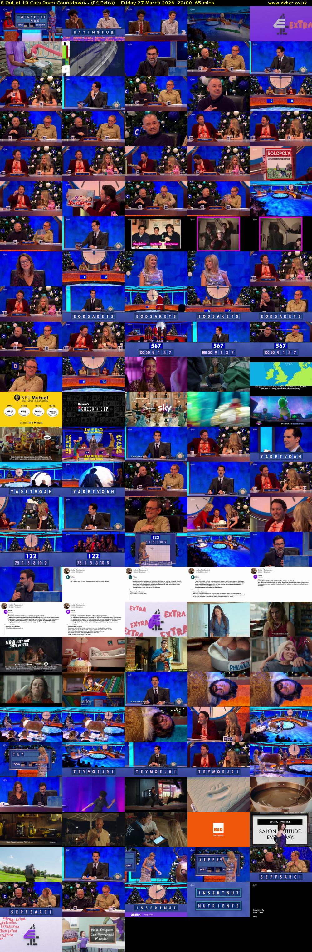 8 Out of 10 Cats Does Countdown... (E4 Extra) Friday 27 March 2026 22:00 - 23:05