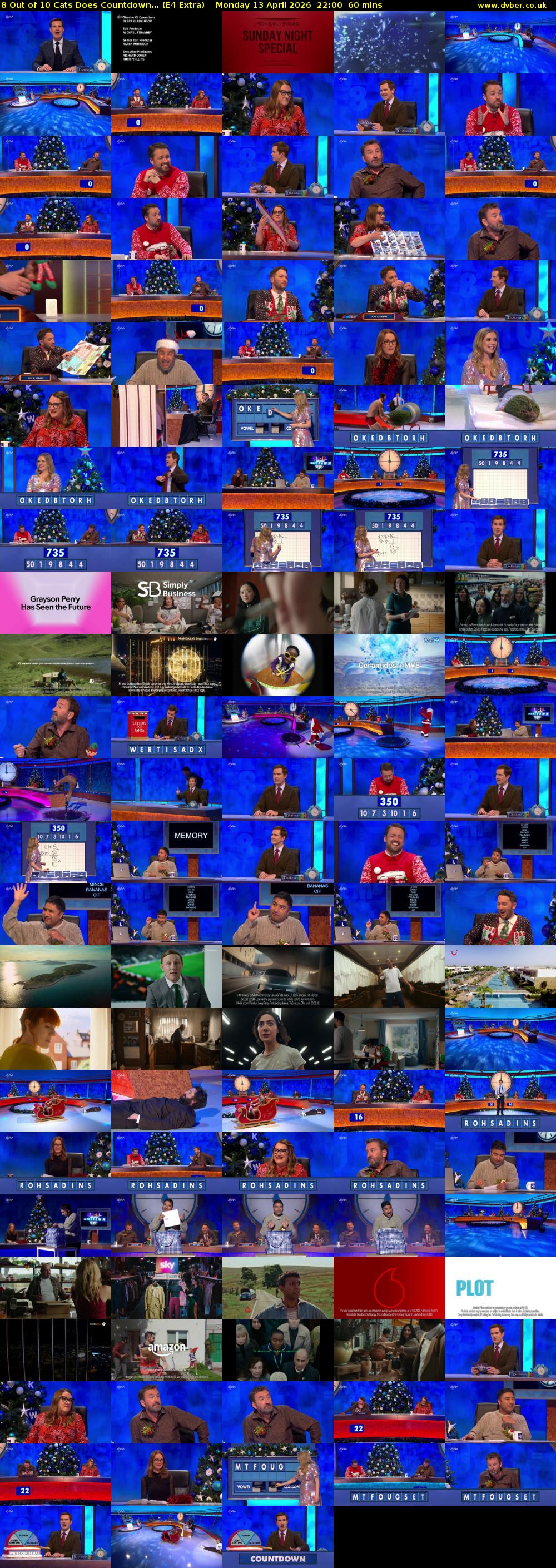 8 Out of 10 Cats Does Countdown... (E4 Extra) Monday 13 April 2026 22:00 - 23:00