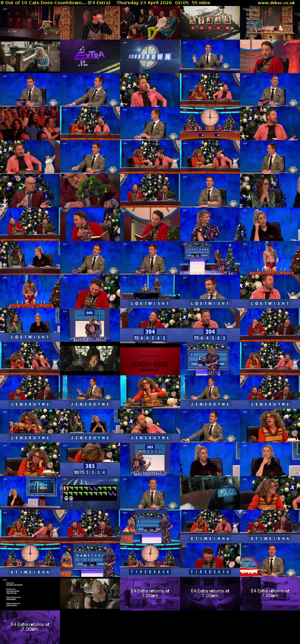 8 Out of 10 Cats Does Countdown... (E4 Extra) Thursday 23 April 2026 02:05 - 03:00