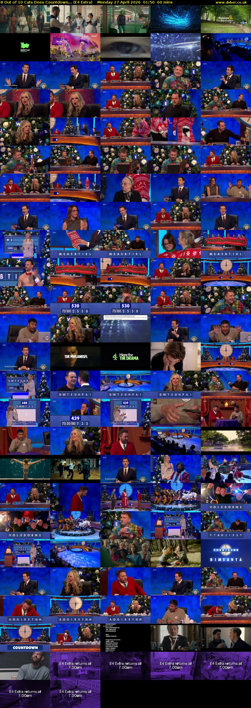 8 Out of 10 Cats Does Countdown... (E4 Extra) Monday 27 April 2026 01:50 - 02:50