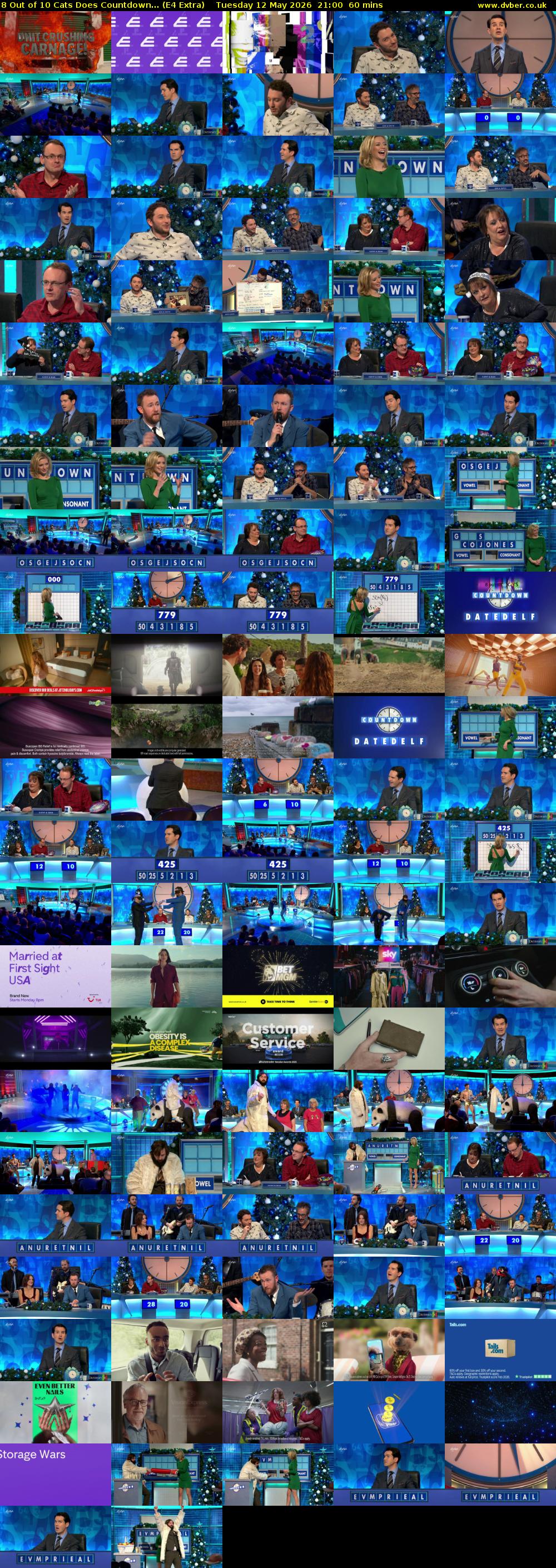 8 Out of 10 Cats Does Countdown... (E4 Extra) Tuesday 12 May 2026 21:00 - 22:00