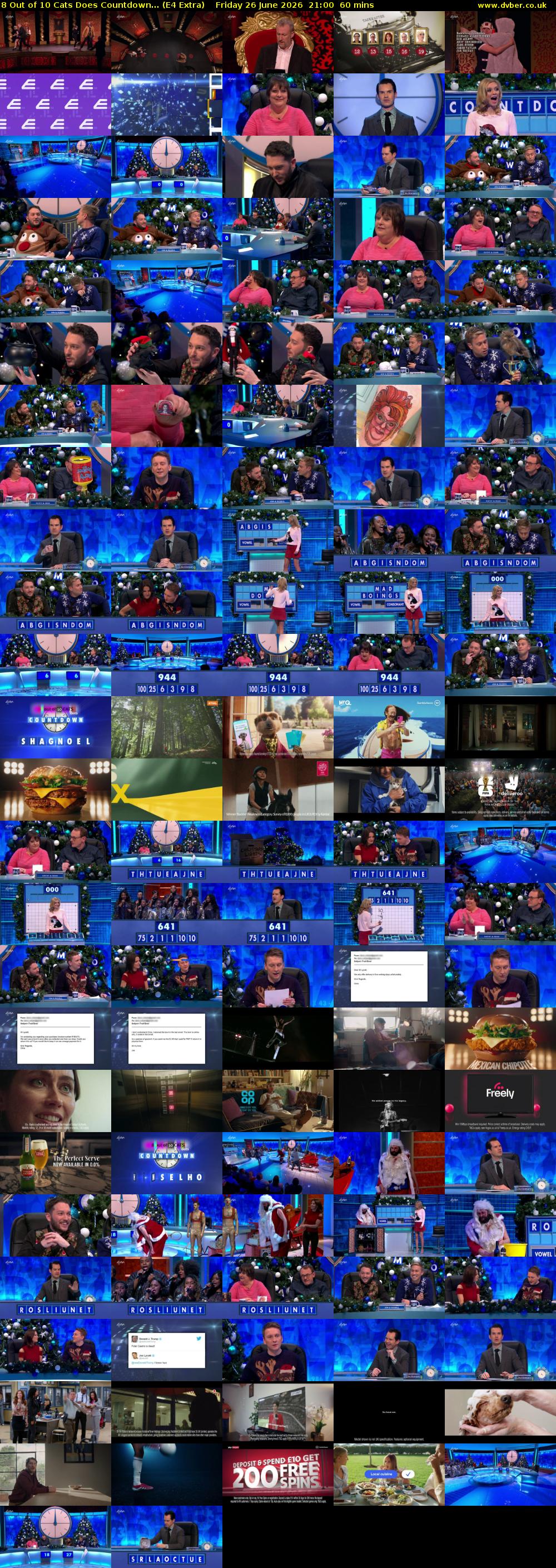 8 Out of 10 Cats Does Countdown... (E4 Extra) Friday 26 June 2026 21:00 - 22:00