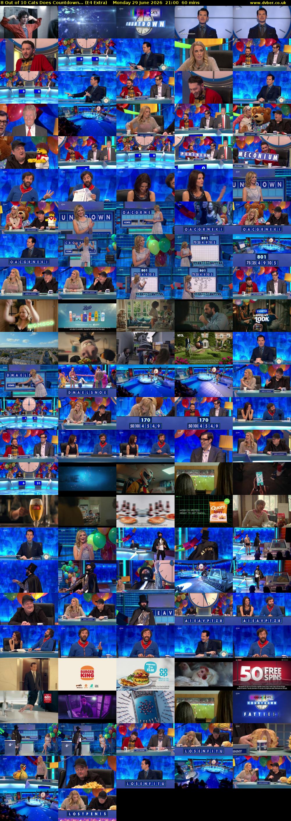 8 Out of 10 Cats Does Countdown... (E4 Extra) Monday 29 June 2026 21:00 - 22:00