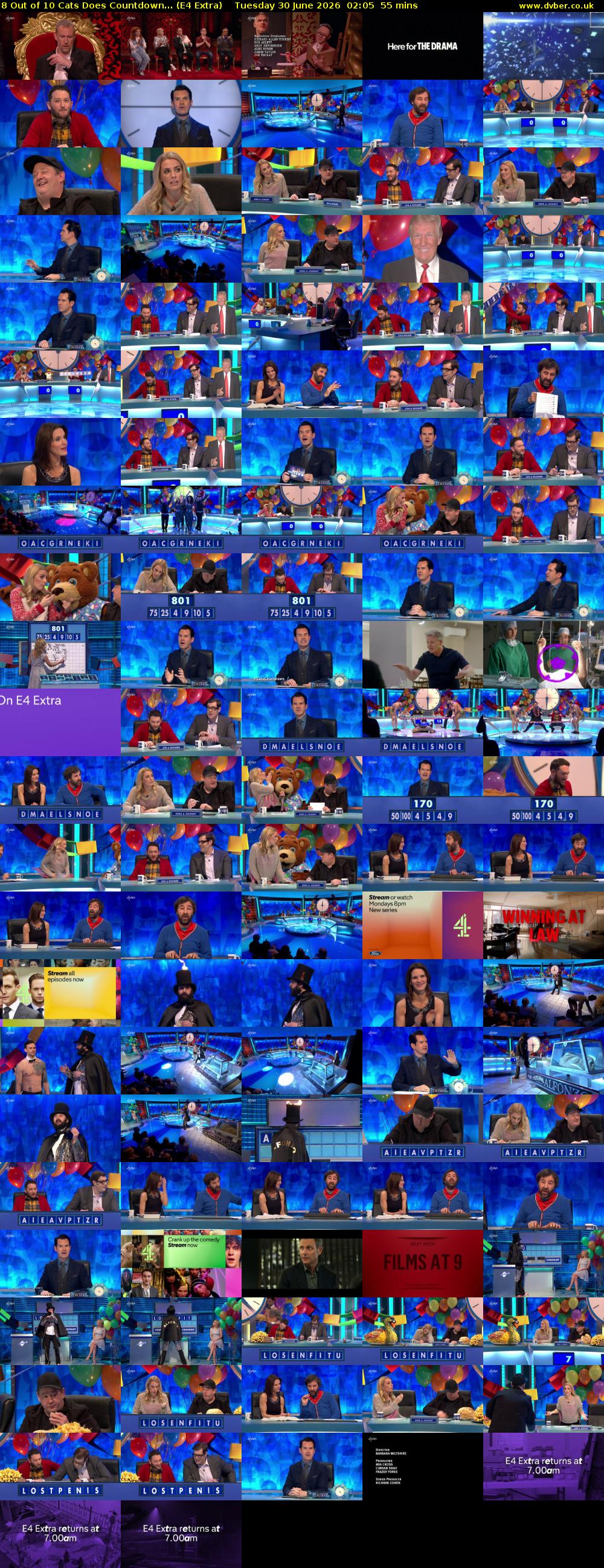 8 Out of 10 Cats Does Countdown... (E4 Extra) Tuesday 30 June 2026 02:05 - 03:00