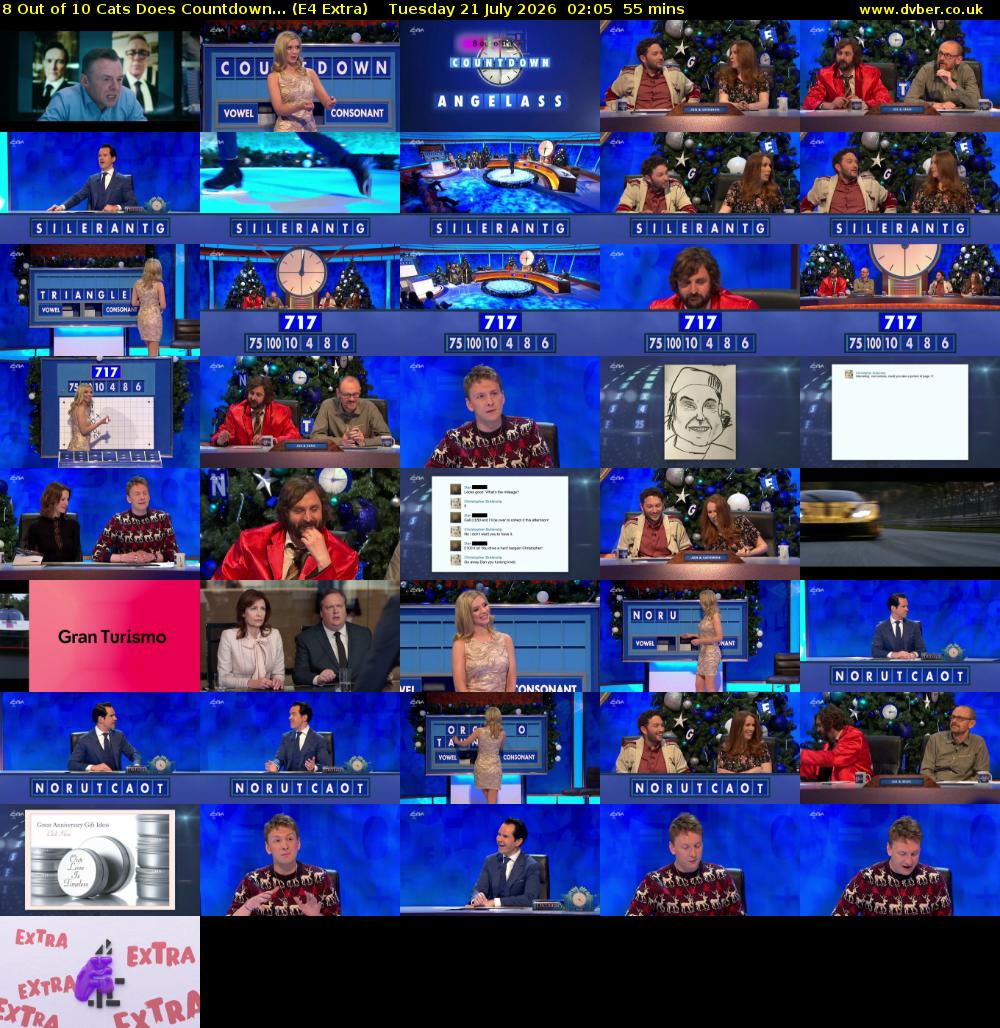 8 Out of 10 Cats Does Countdown... (E4 Extra) Tuesday 21 July 2026 02:05 - 03:00