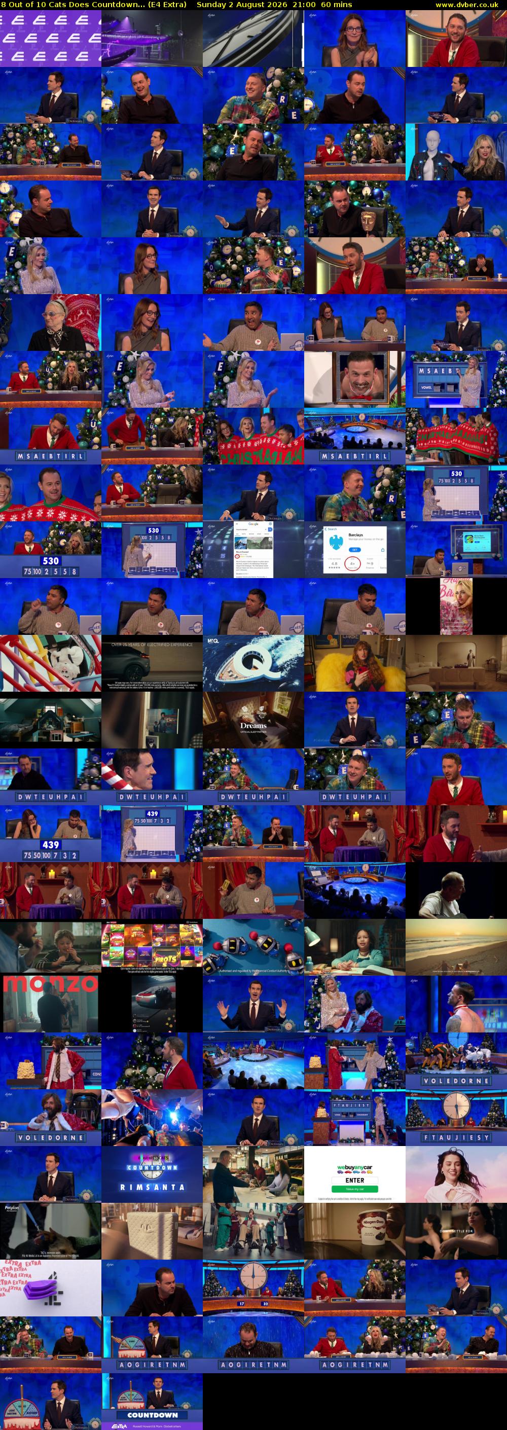 8 Out of 10 Cats Does Countdown... (E4 Extra) Sunday 2 August 2026 21:00 - 22:00