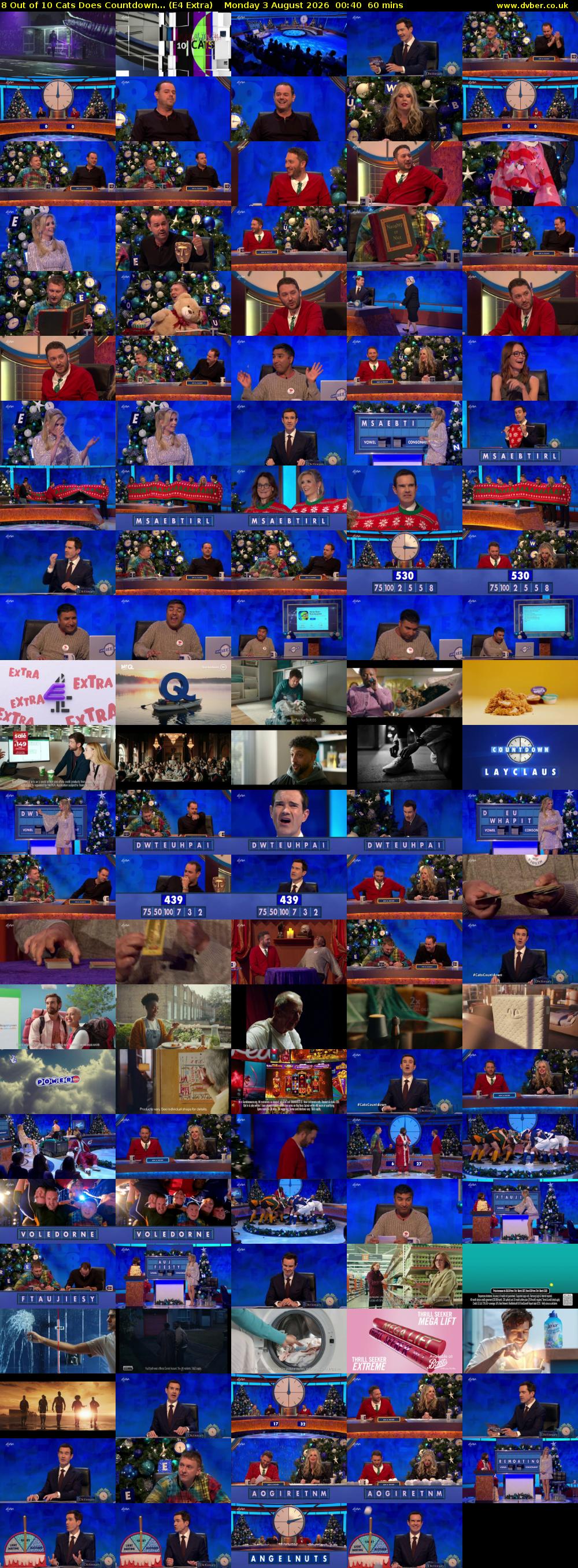 8 Out of 10 Cats Does Countdown... (E4 Extra) Monday 3 August 2026 00:40 - 01:40