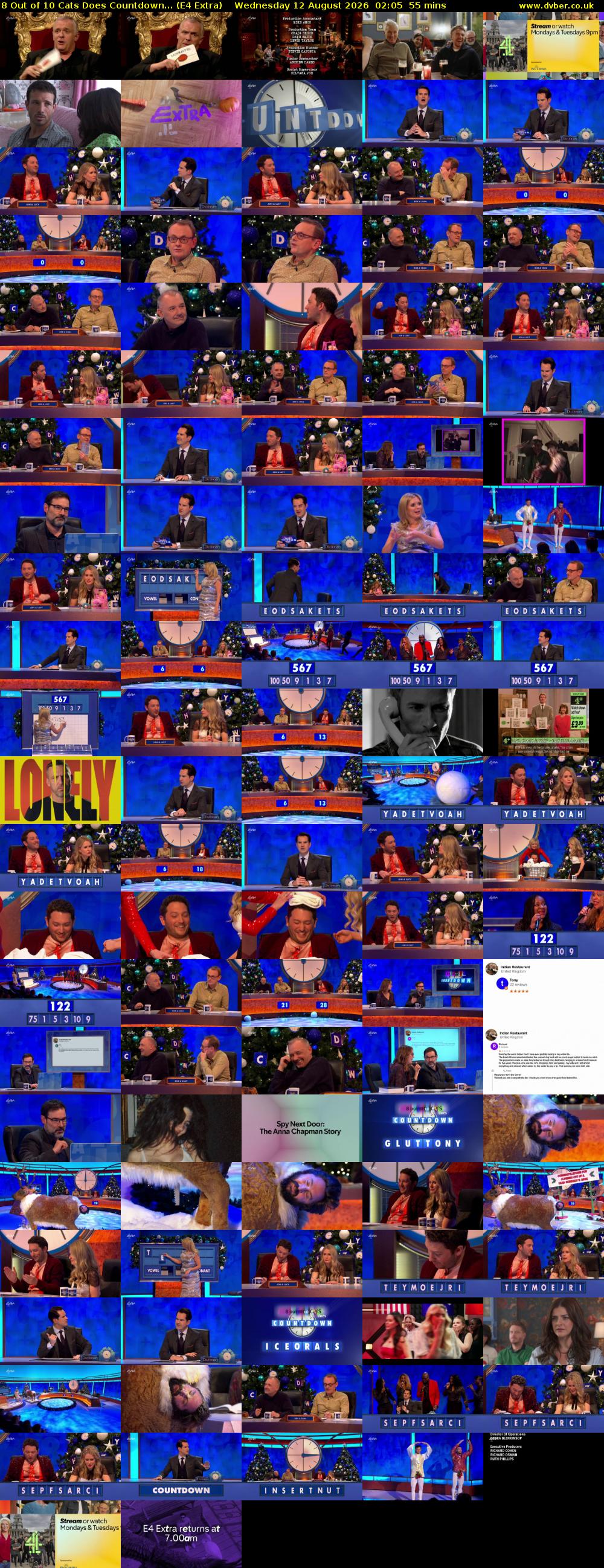 8 Out of 10 Cats Does Countdown... (E4 Extra) Wednesday 12 August 2026 02:05 - 03:00