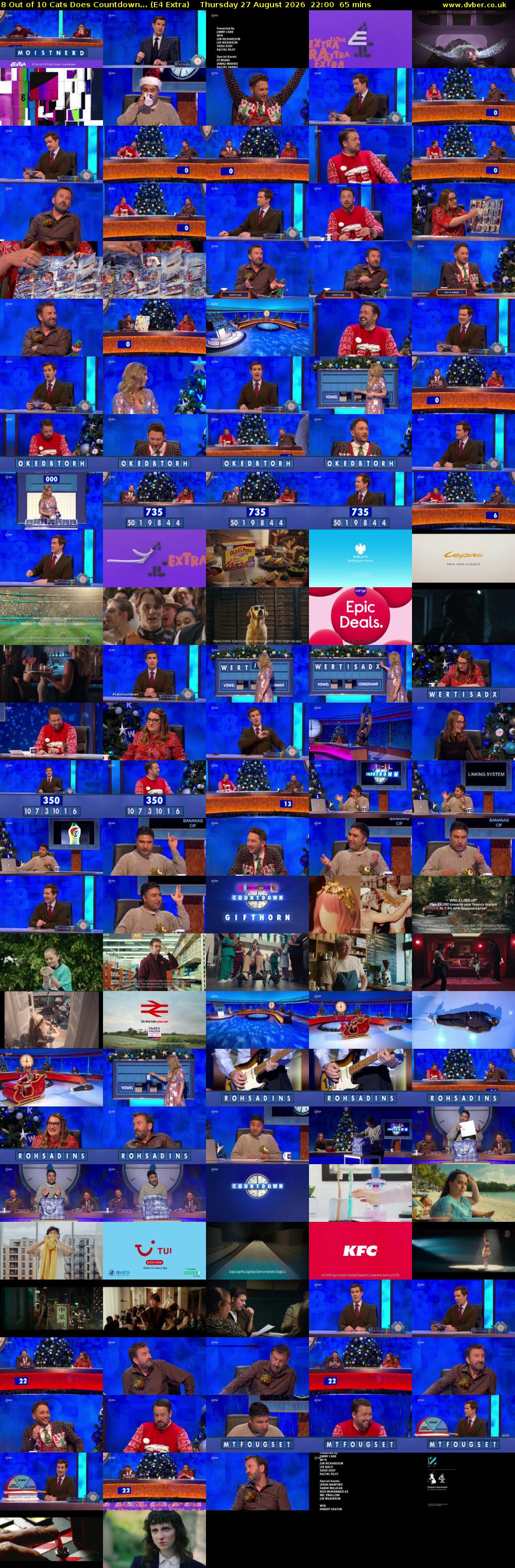 8 Out of 10 Cats Does Countdown... (E4 Extra) Thursday 27 August 2026 22:00 - 23:05