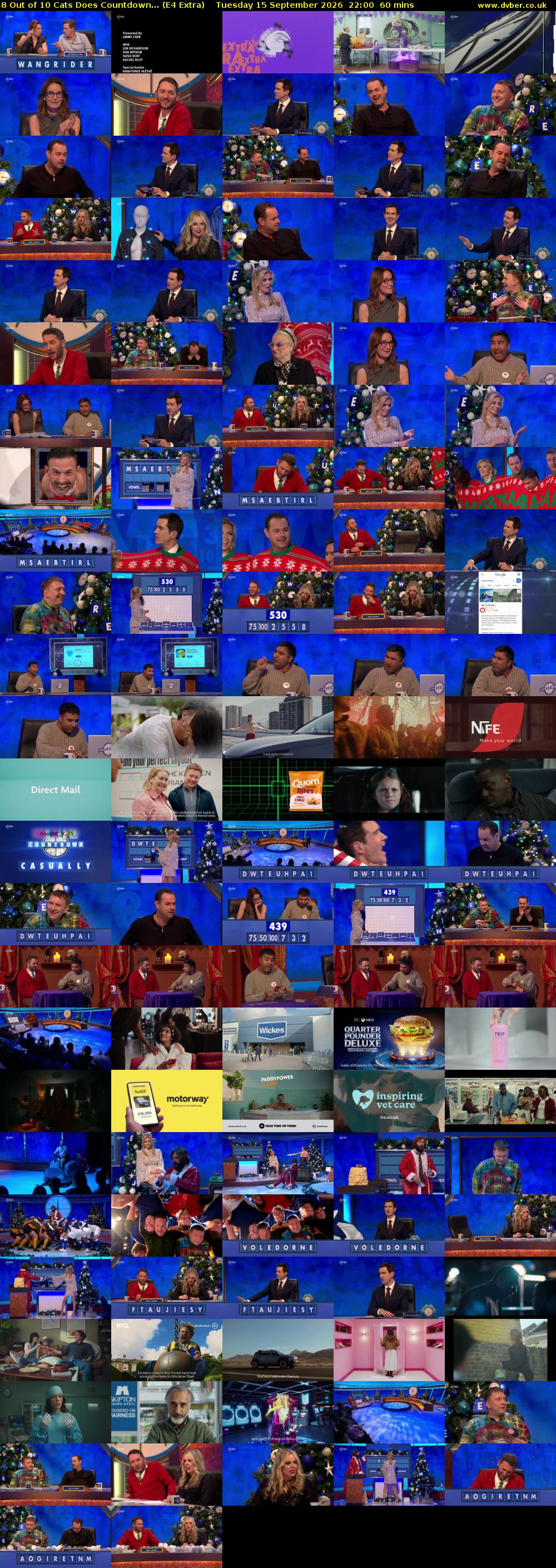 8 Out of 10 Cats Does Countdown... (E4 Extra) Tuesday 15 September 2026 22:00 - 23:00