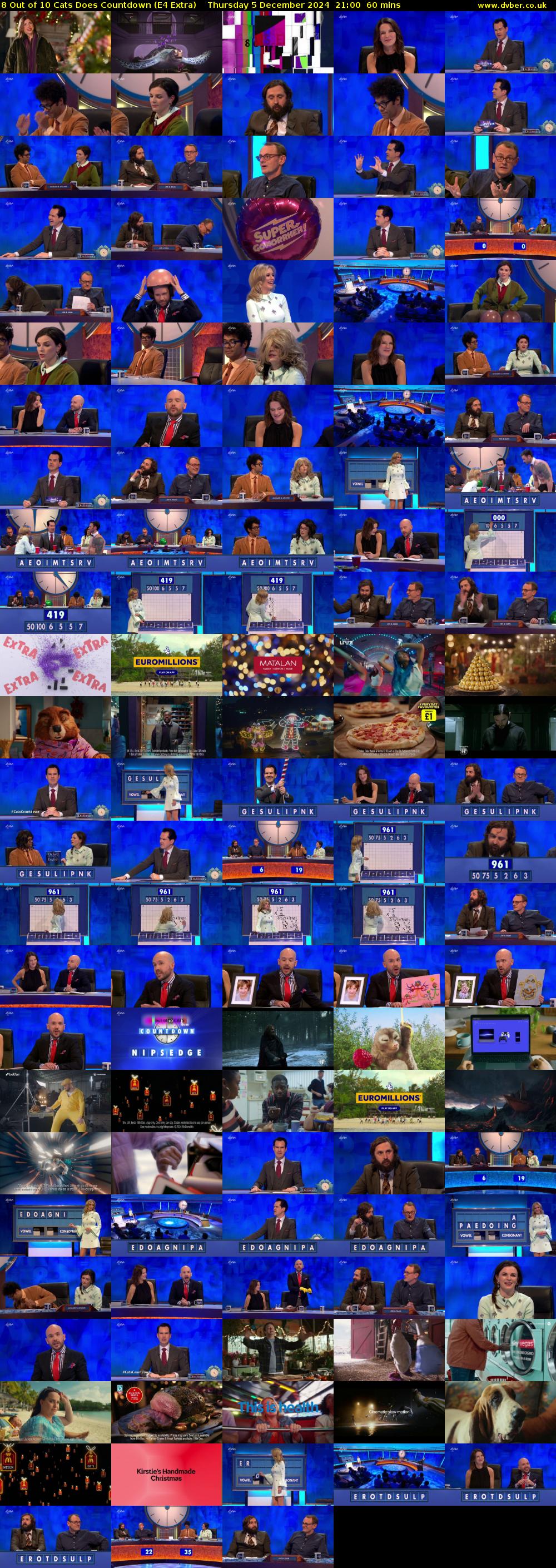 8 Out of 10 Cats Does Countdown (E4 Extra) Thursday 5 December 2024 21:00 - 22:00