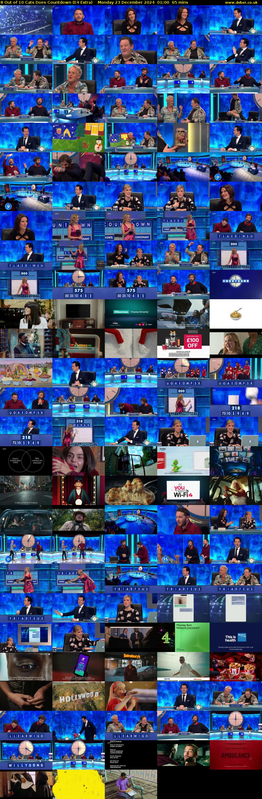 8 Out of 10 Cats Does Countdown (E4 Extra) Monday 23 December 2024 01:00 - 02:05