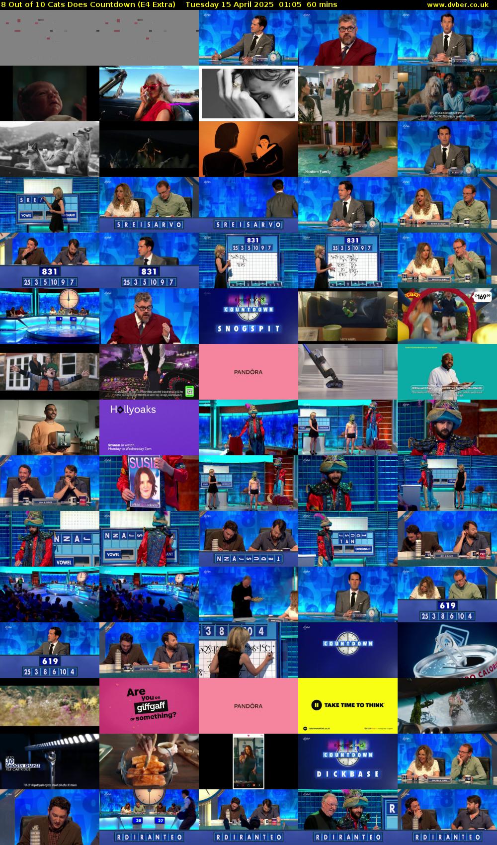 8 Out of 10 Cats Does Countdown (E4 Extra) Tuesday 15 April 2025 01:05 - 02:05