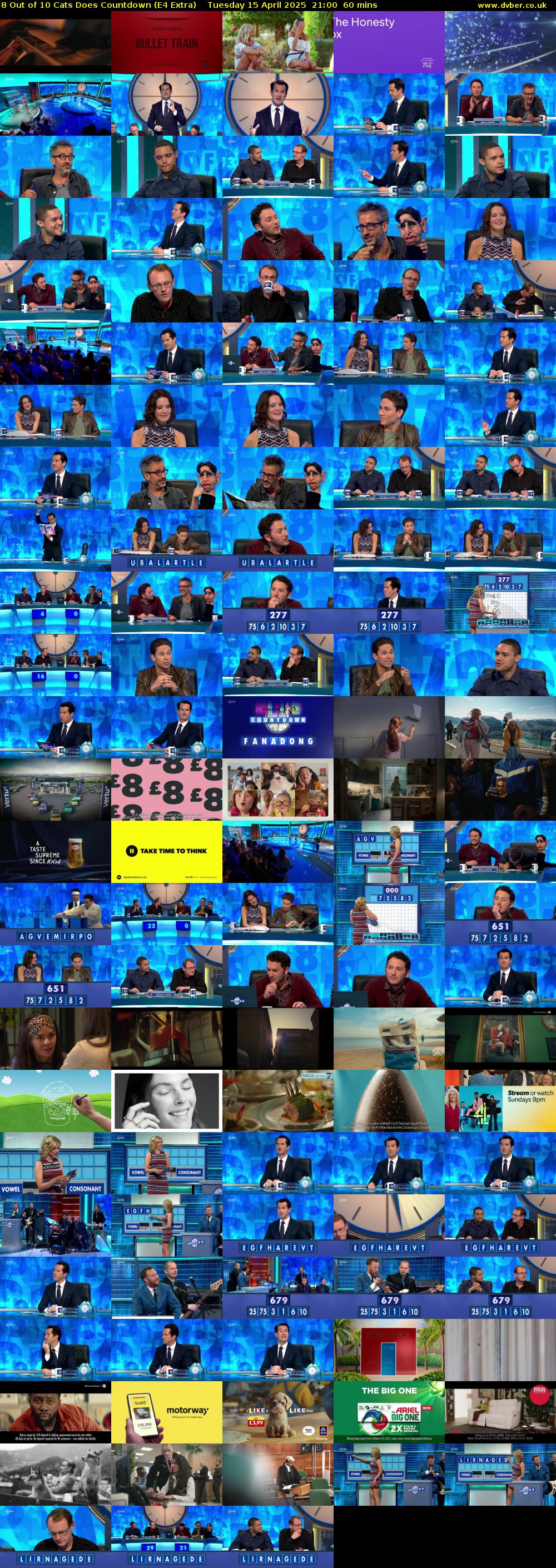 8 Out of 10 Cats Does Countdown (E4 Extra) Tuesday 15 April 2025 21:00 - 22:00