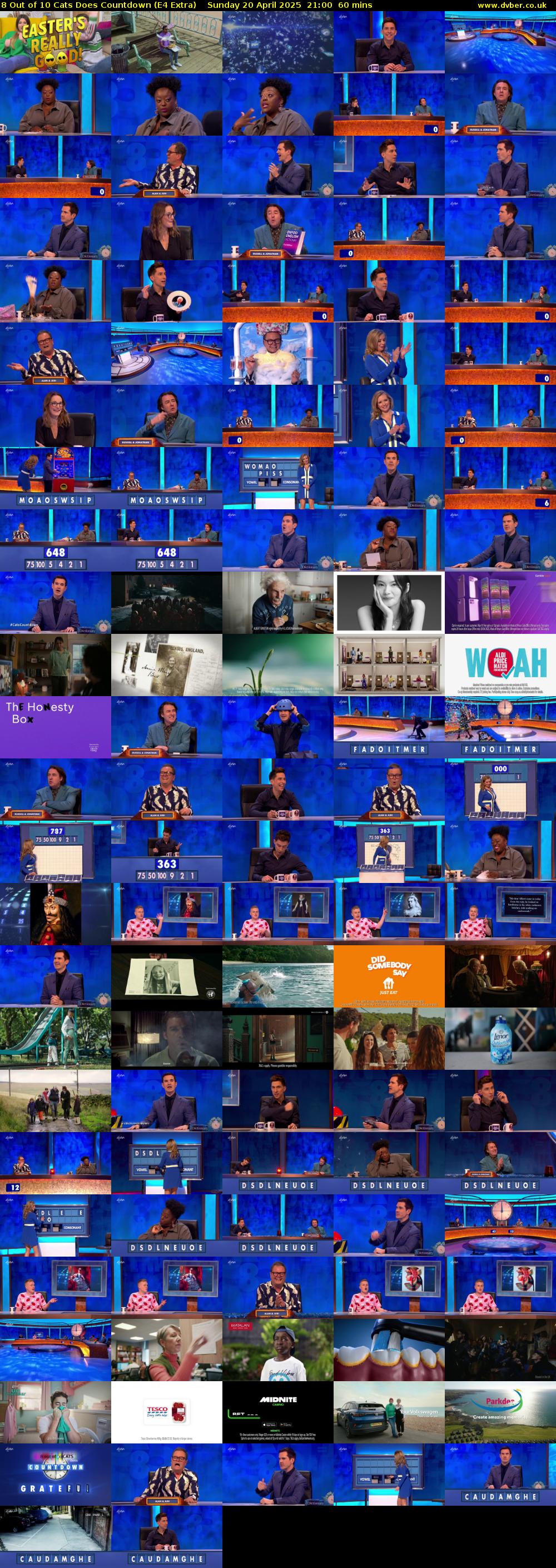 8 Out of 10 Cats Does Countdown (E4 Extra) Sunday 20 April 2025 21:00 - 22:00