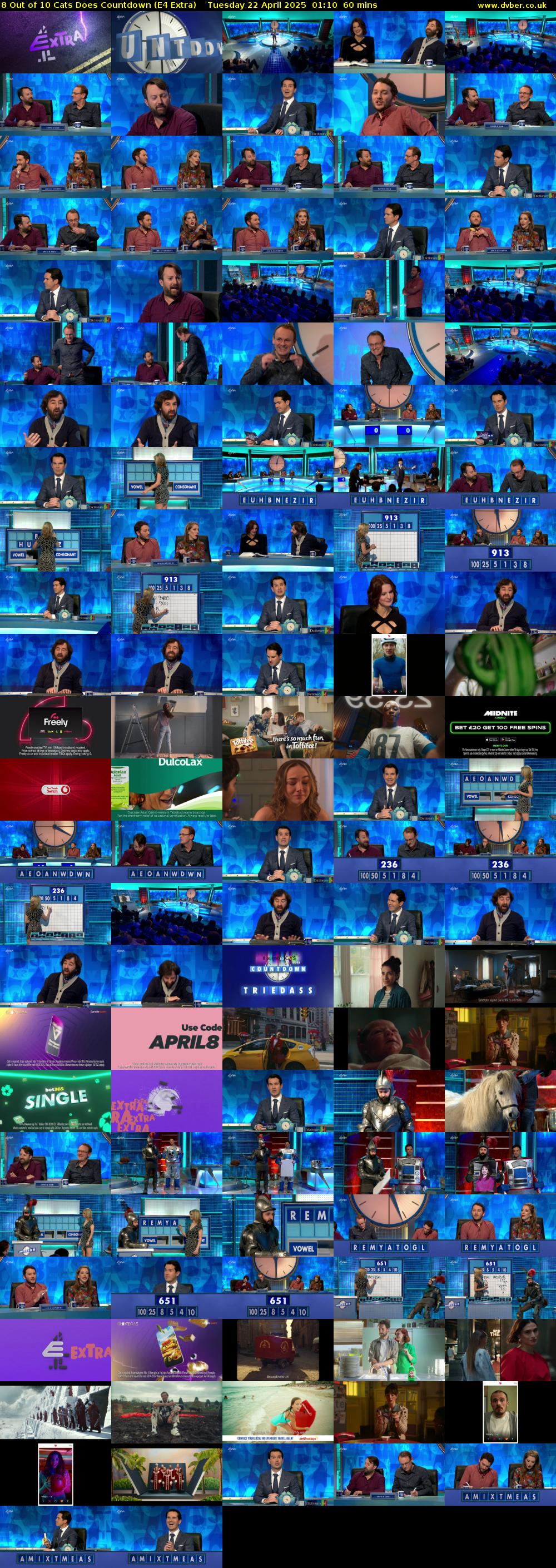 8 Out of 10 Cats Does Countdown (E4 Extra) Tuesday 22 April 2025 01:10 - 02:10