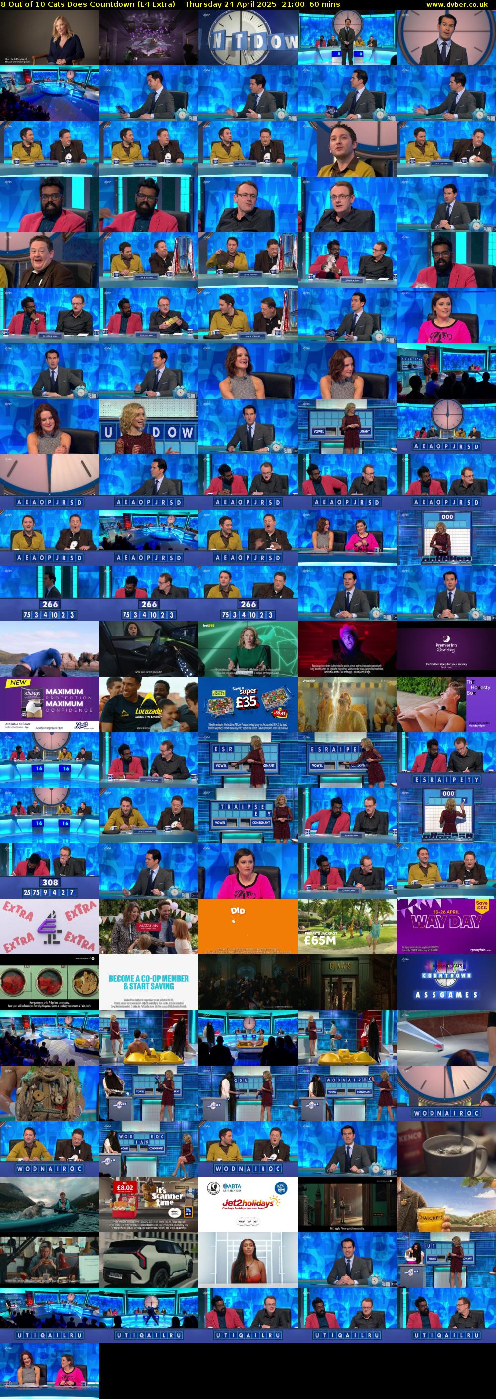 8 Out of 10 Cats Does Countdown (E4 Extra) Thursday 24 April 2025 21:00 - 22:00