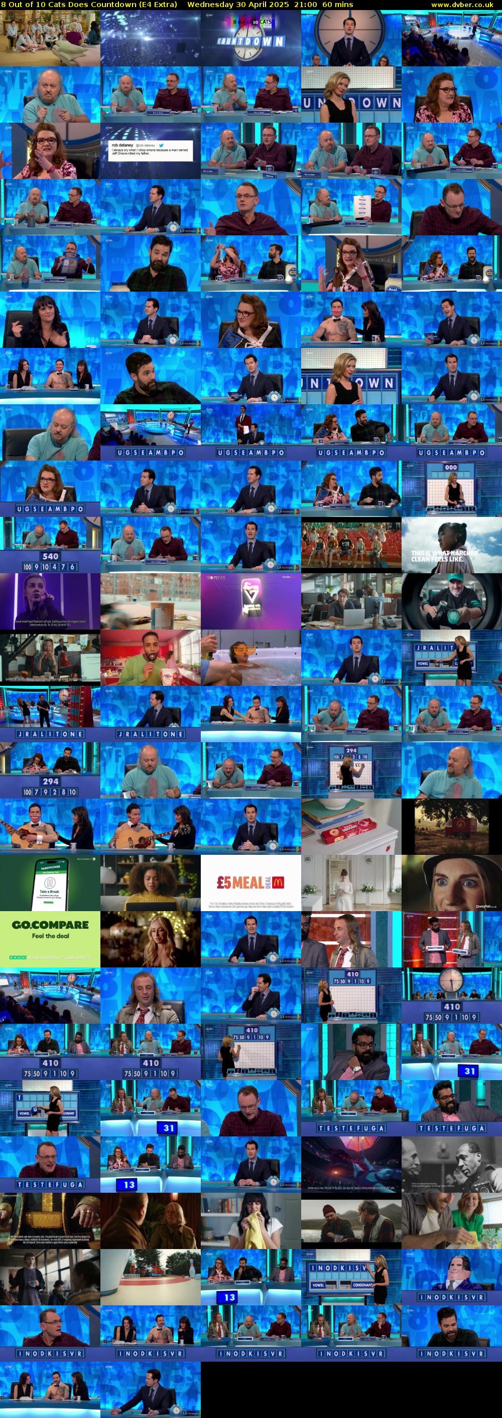 8 Out of 10 Cats Does Countdown (E4 Extra) Wednesday 30 April 2025 21:00 - 22:00