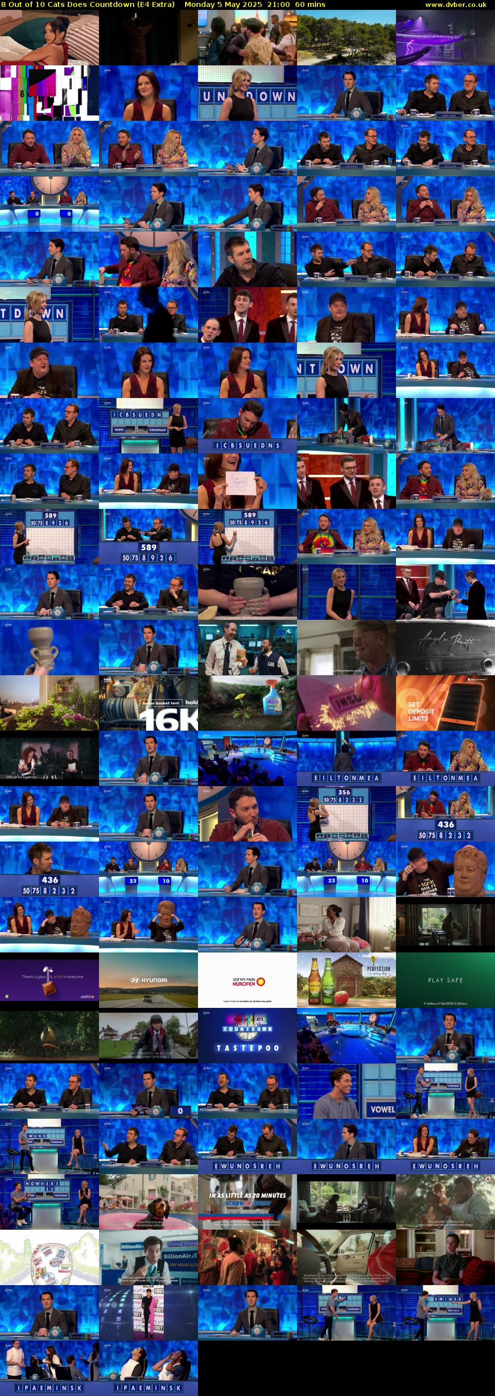 8 Out of 10 Cats Does Countdown (E4 Extra) Monday 5 May 2025 21:00 - 22:00