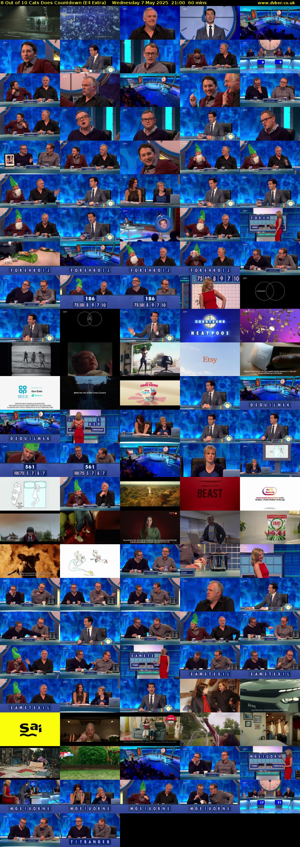 8 Out of 10 Cats Does Countdown (E4 Extra) Wednesday 7 May 2025 21:00 - 22:00