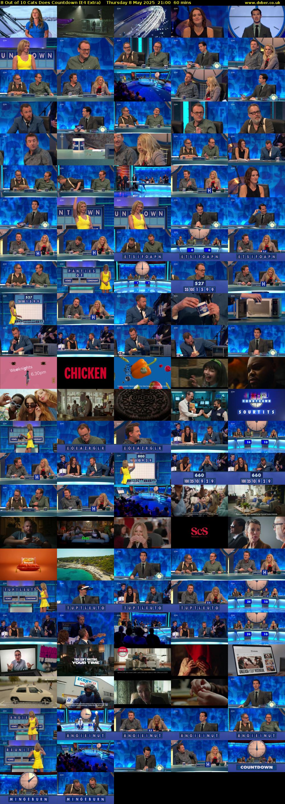8 Out of 10 Cats Does Countdown (E4 Extra) Thursday 8 May 2025 21:00 - 22:00
