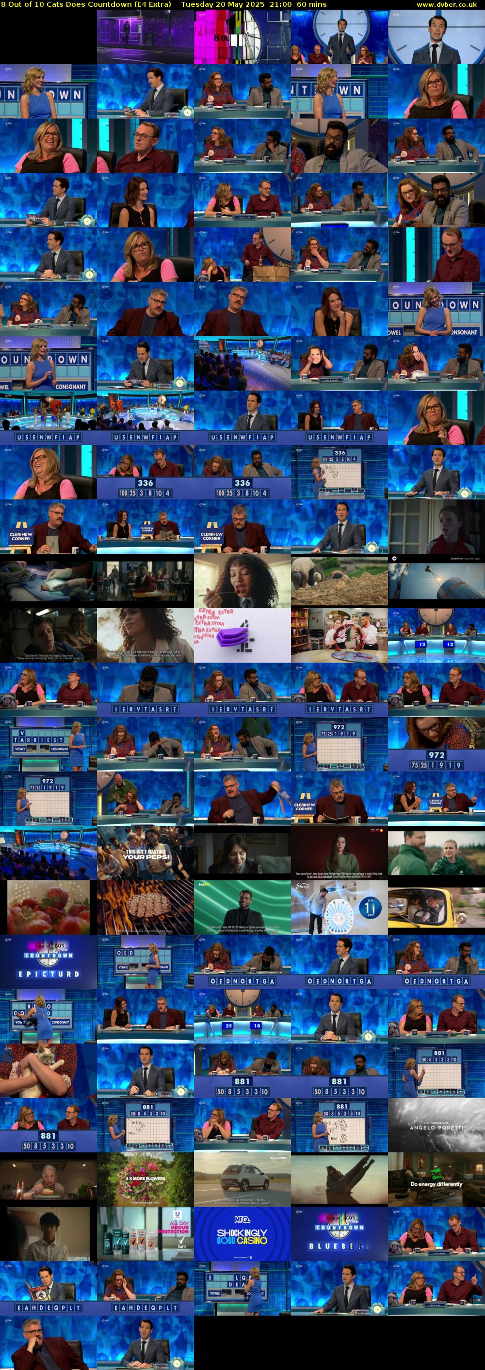 8 Out of 10 Cats Does Countdown (E4 Extra) Tuesday 20 May 2025 21:00 - 22:00