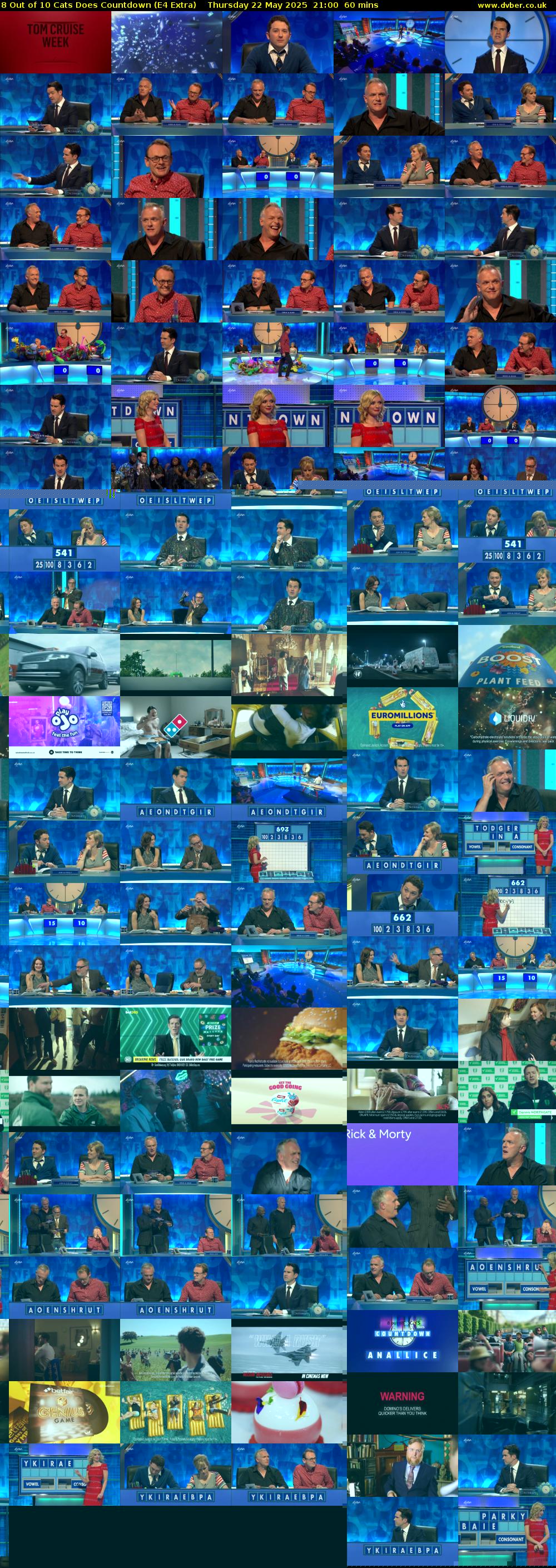8 Out of 10 Cats Does Countdown (E4 Extra) Thursday 22 May 2025 21:00 - 22:00