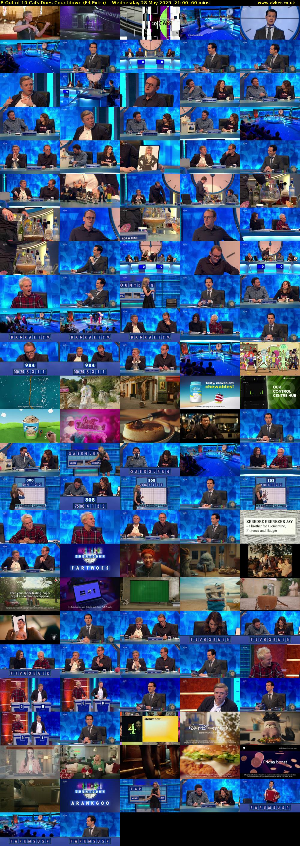 8 Out of 10 Cats Does Countdown (E4 Extra) Wednesday 28 May 2025 21:00 - 22:00