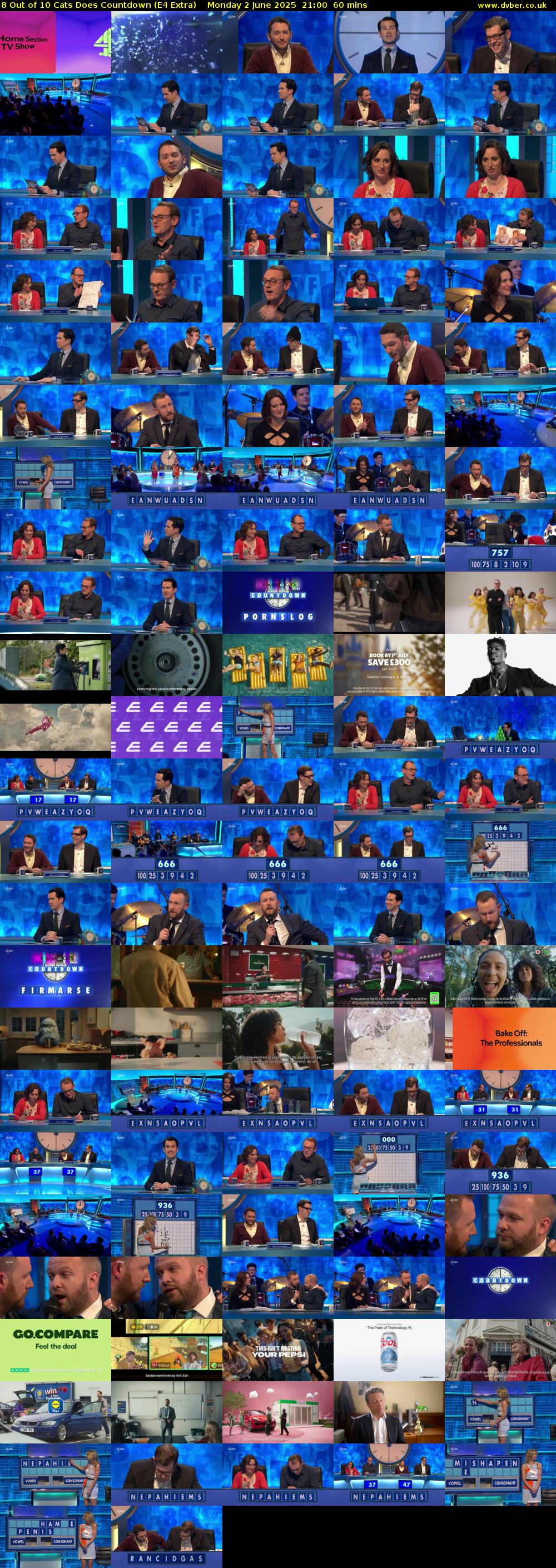 8 Out of 10 Cats Does Countdown (E4 Extra) Monday 2 June 2025 21:00 - 22:00