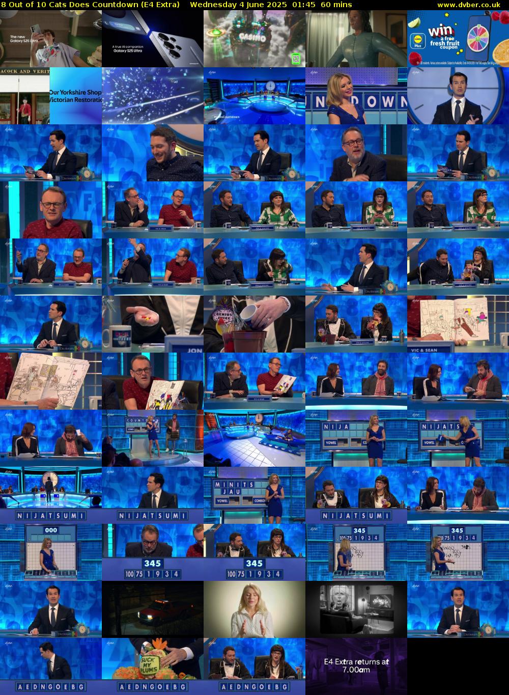 8 Out of 10 Cats Does Countdown (E4 Extra) Wednesday 4 June 2025 01:45 - 02:45