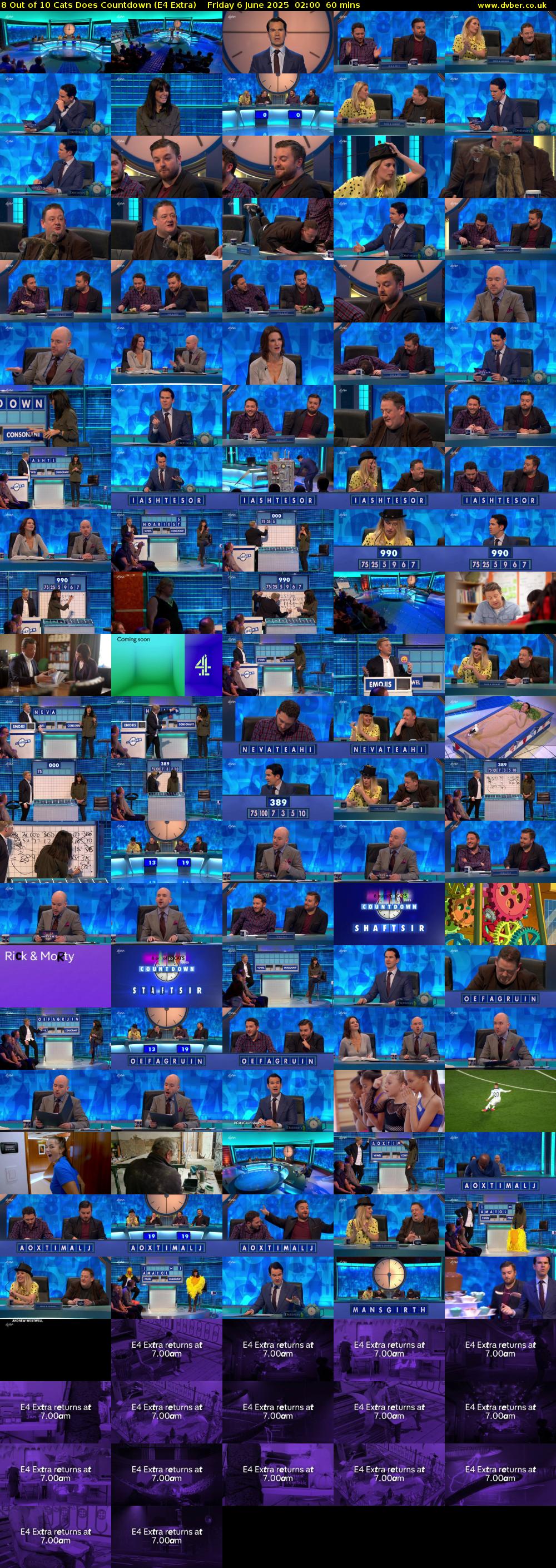8 Out of 10 Cats Does Countdown (E4 Extra) Friday 6 June 2025 02:00 - 03:00