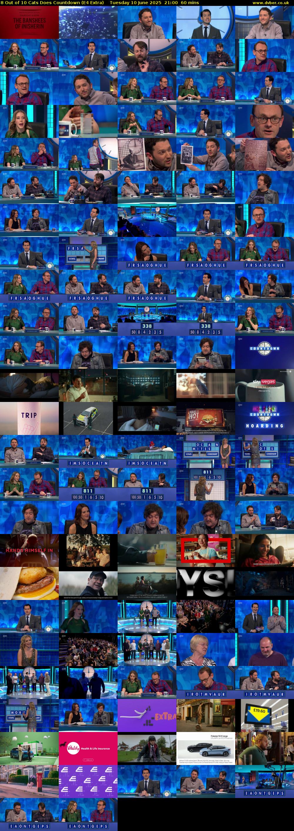 8 Out of 10 Cats Does Countdown (E4 Extra) Tuesday 10 June 2025 21:00 - 22:00