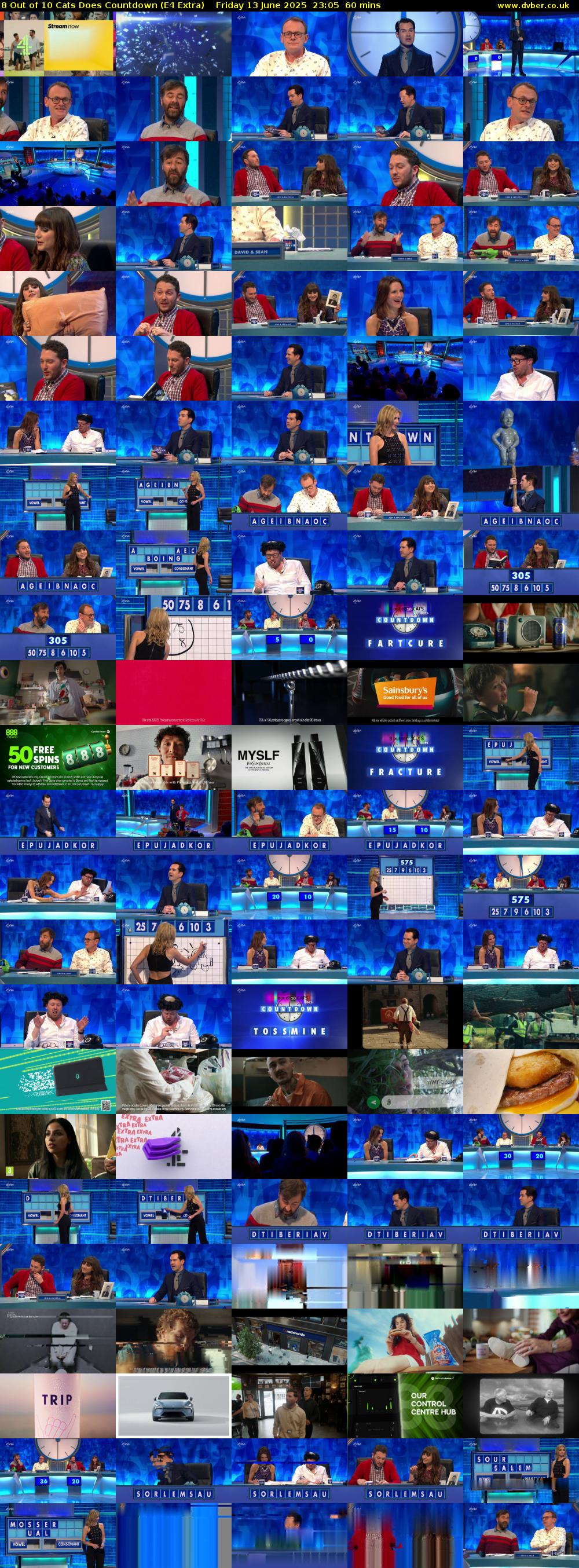 8 Out of 10 Cats Does Countdown (E4 Extra) Friday 13 June 2025 23:05 - 00:05