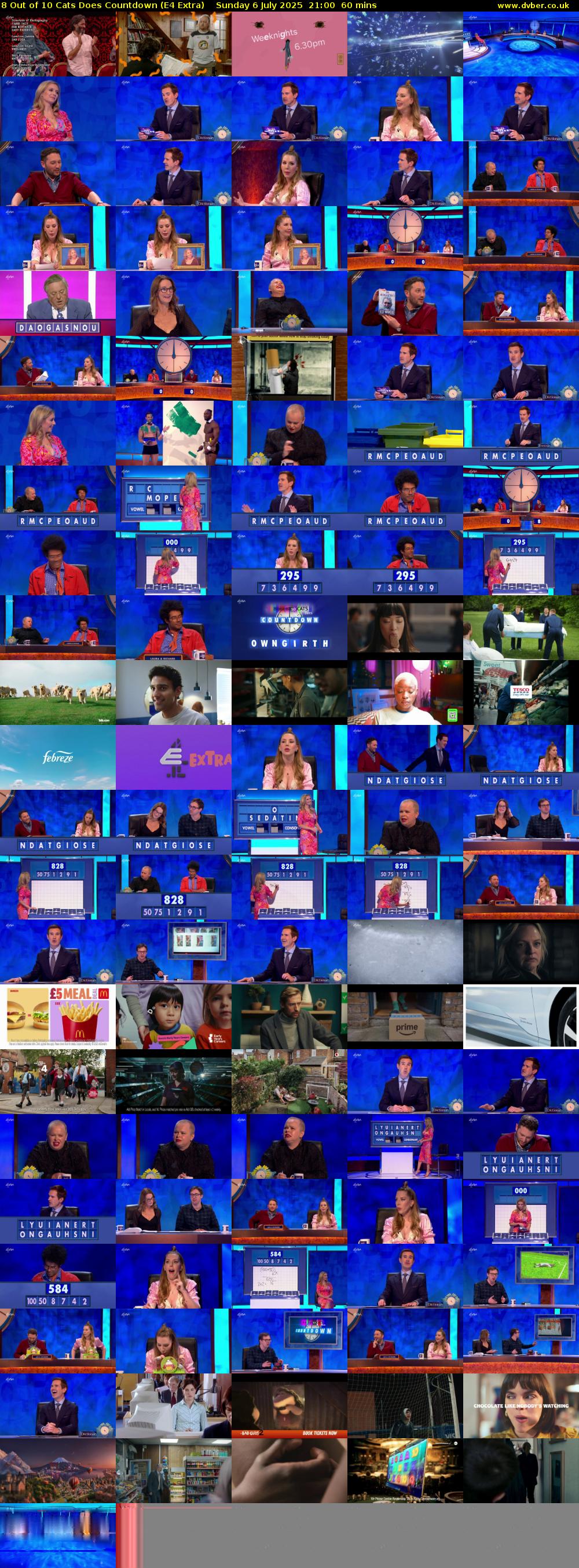 8 Out of 10 Cats Does Countdown (E4 Extra) Sunday 6 July 2025 21:00 - 22:00