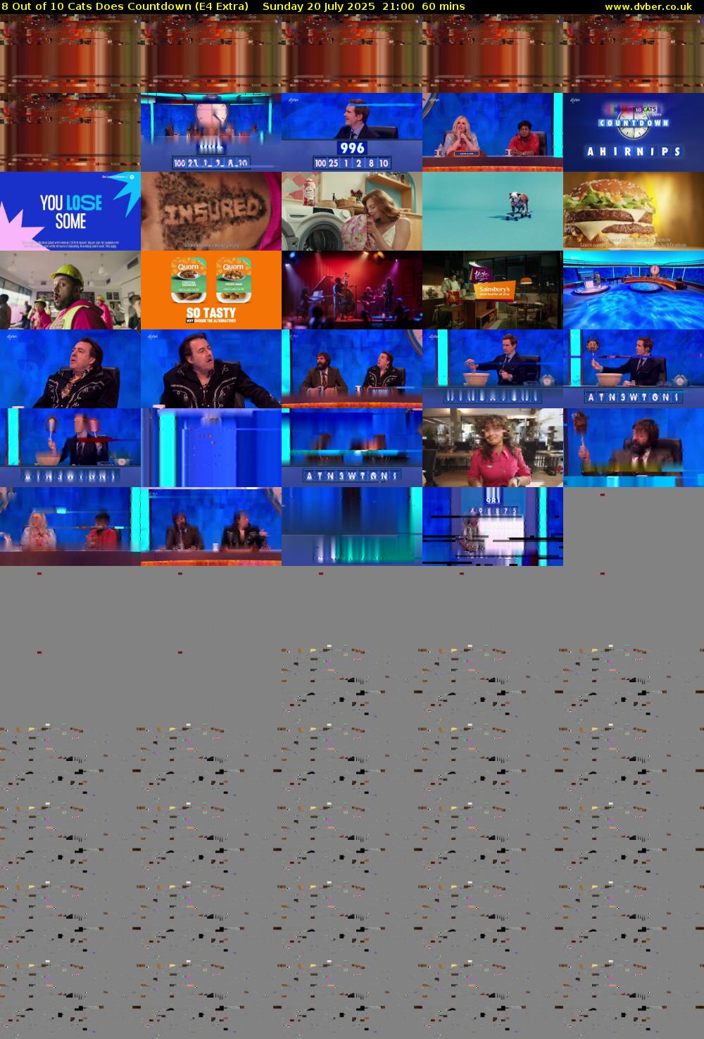 8 Out of 10 Cats Does Countdown (E4 Extra) Sunday 20 July 2025 21:00 - 22:00