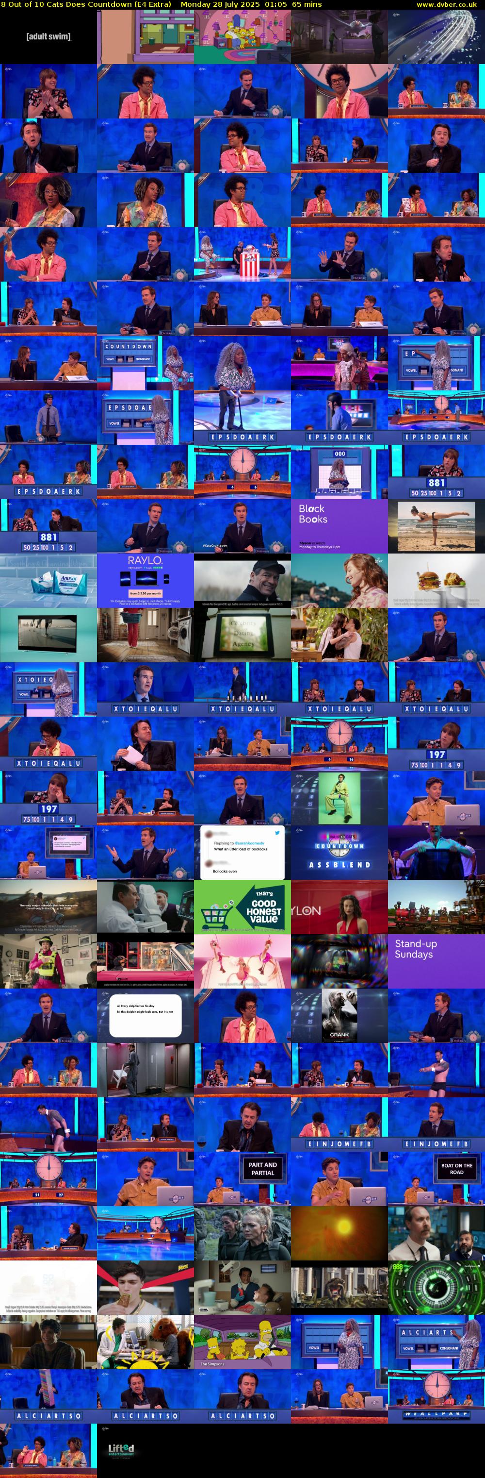 8 Out of 10 Cats Does Countdown (E4 Extra) Monday 28 July 2025 01:05 - 02:10