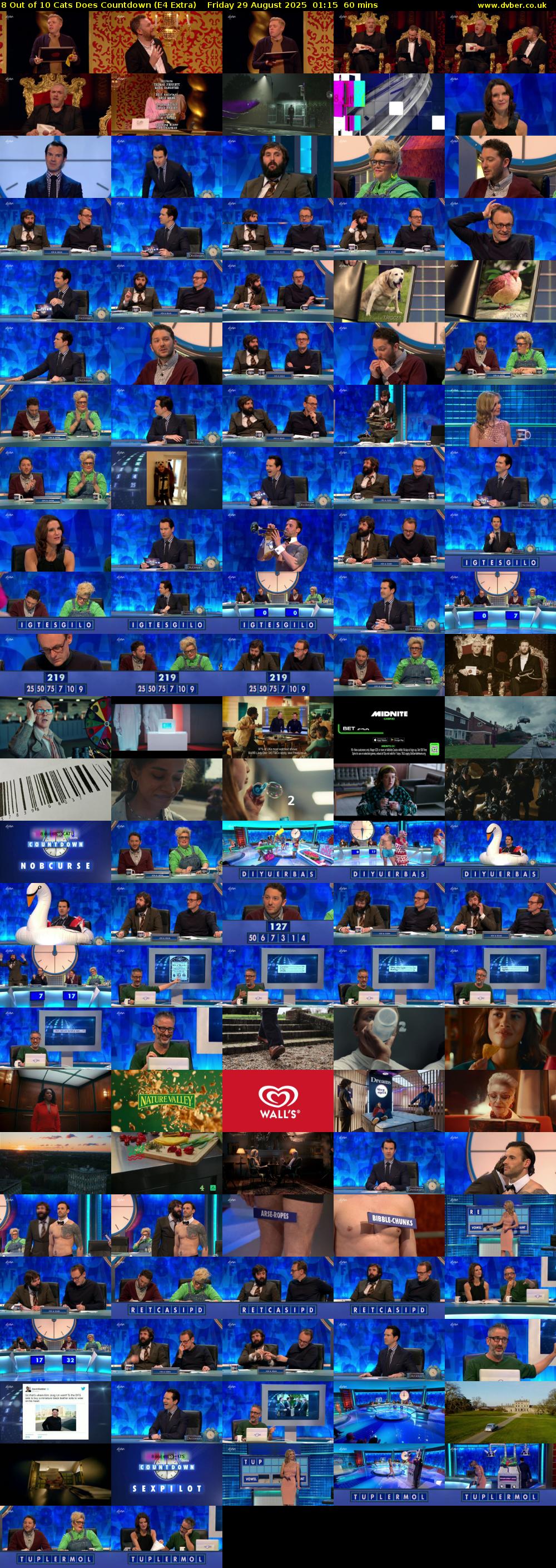8 Out of 10 Cats Does Countdown (E4 Extra) Friday 29 August 2025 01:15 - 02:15