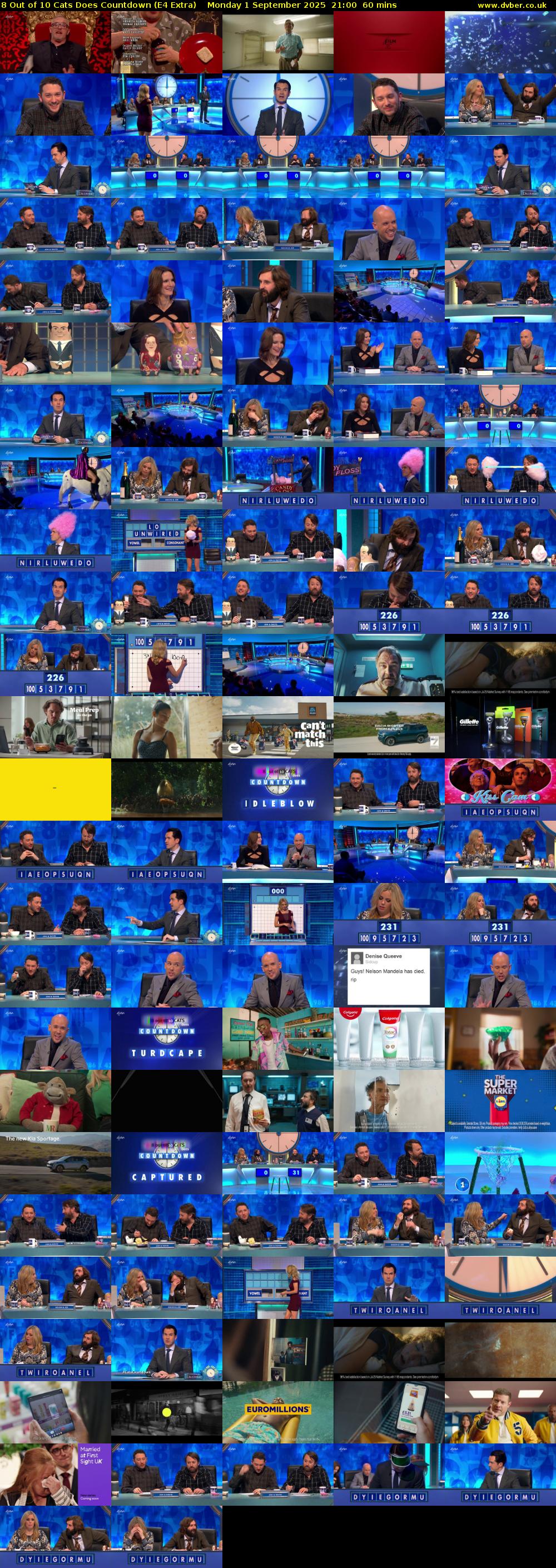 8 Out of 10 Cats Does Countdown (E4 Extra) Monday 1 September 2025 21:00 - 22:00