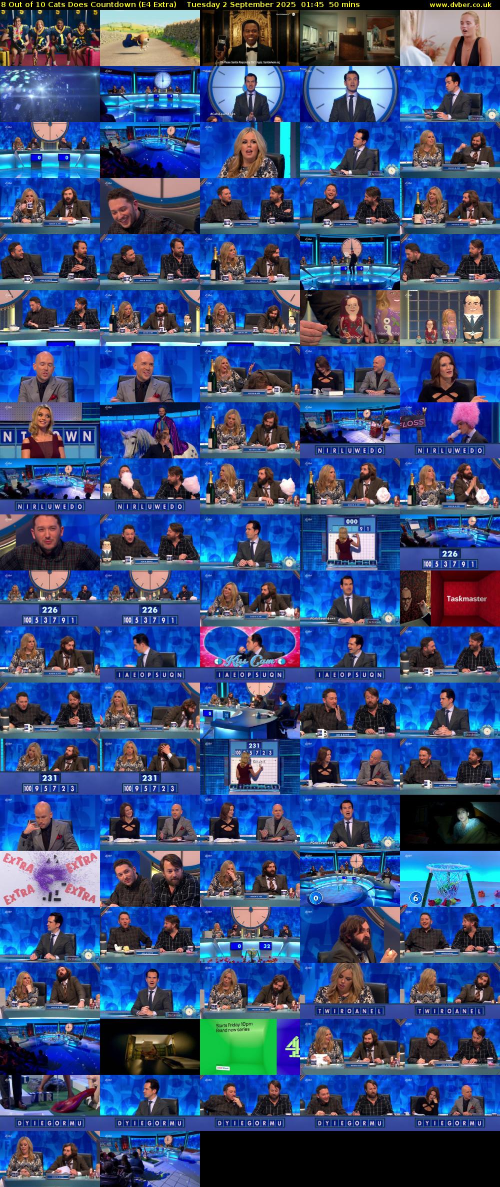 8 Out of 10 Cats Does Countdown (E4 Extra) Tuesday 2 September 2025 01:45 - 02:35