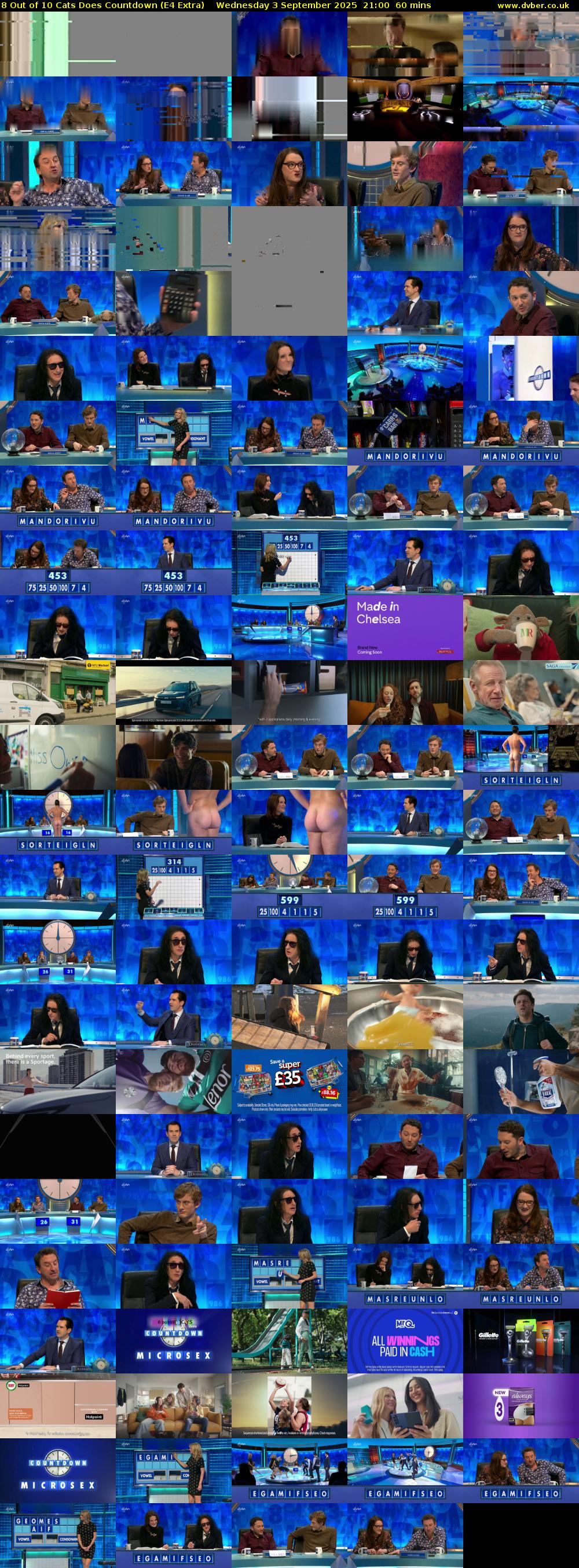 8 Out of 10 Cats Does Countdown (E4 Extra) Wednesday 3 September 2025 21:00 - 22:00