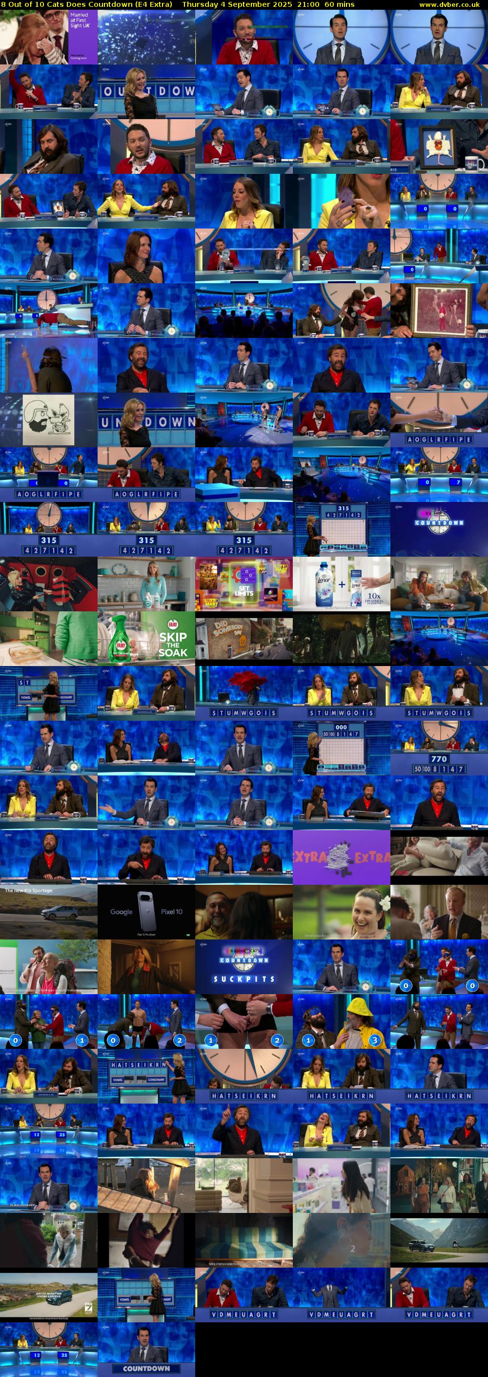 8 Out of 10 Cats Does Countdown (E4 Extra) Thursday 4 September 2025 21:00 - 22:00