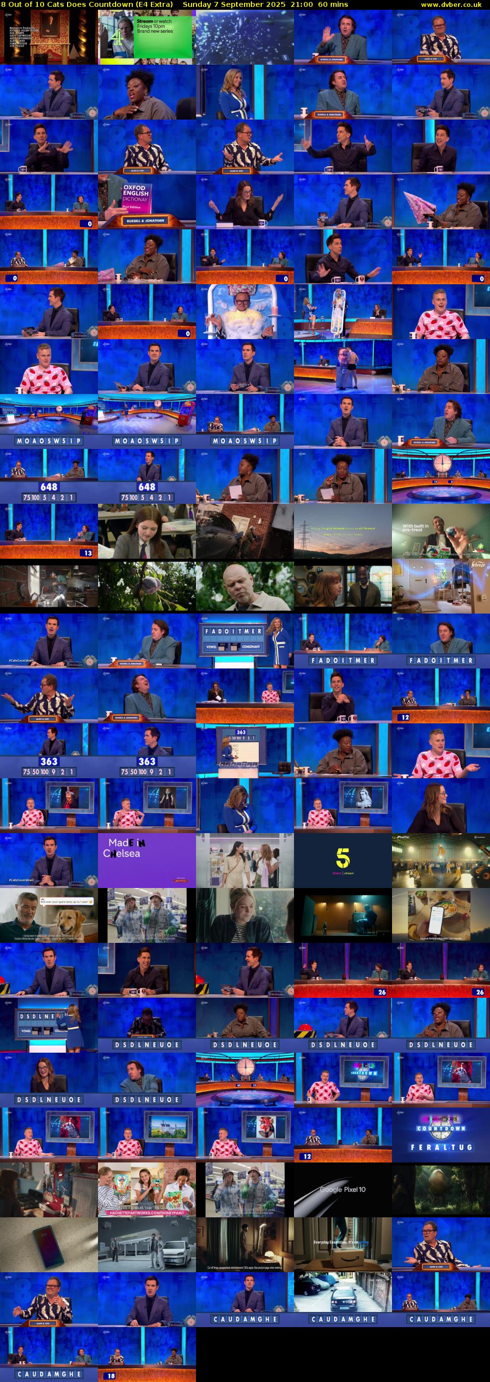 8 Out of 10 Cats Does Countdown (E4 Extra) Sunday 7 September 2025 21:00 - 22:00