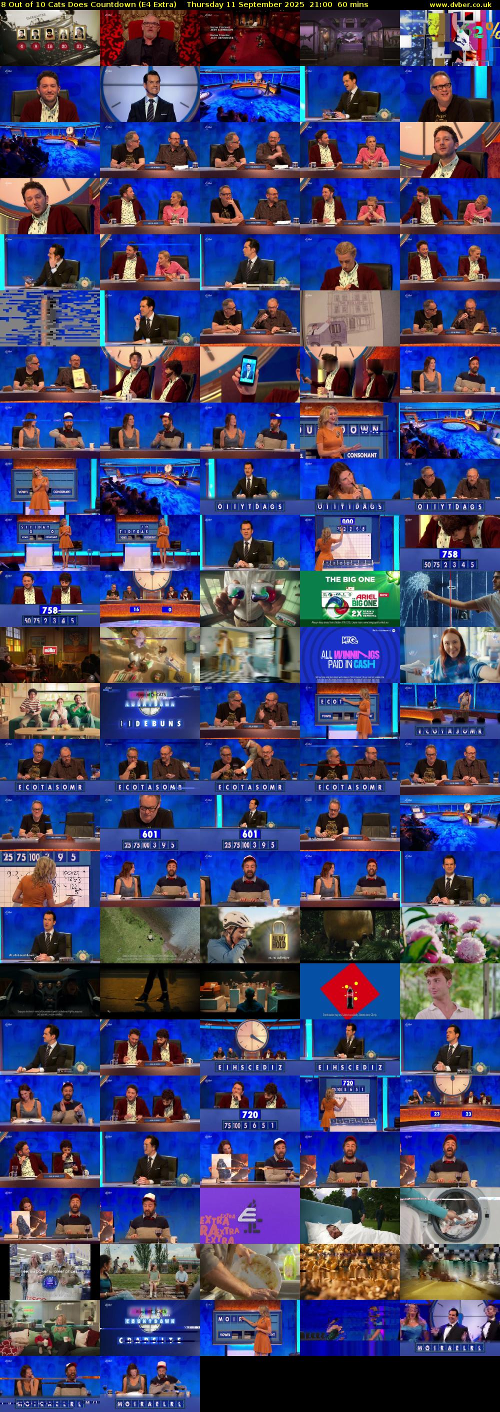 8 Out of 10 Cats Does Countdown (E4 Extra) Thursday 11 September 2025 21:00 - 22:00
