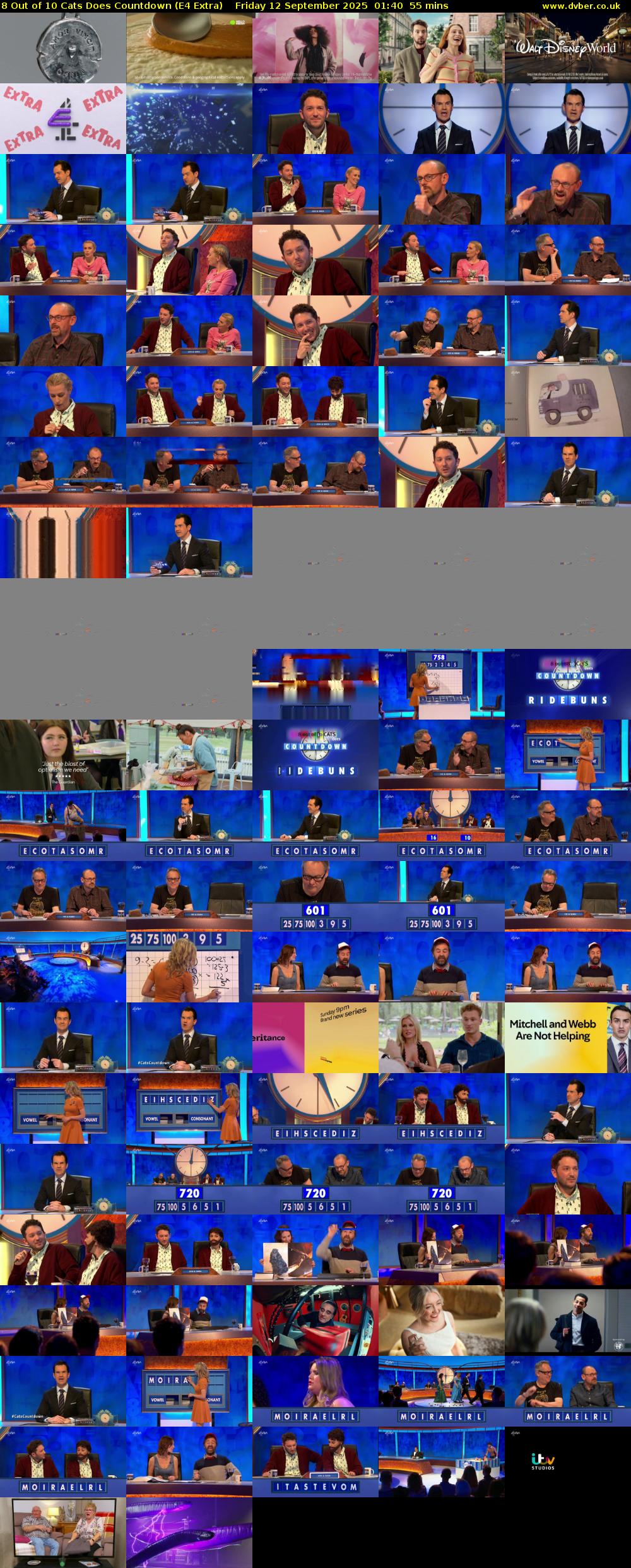 8 Out of 10 Cats Does Countdown (E4 Extra) Friday 12 September 2025 01:40 - 02:35