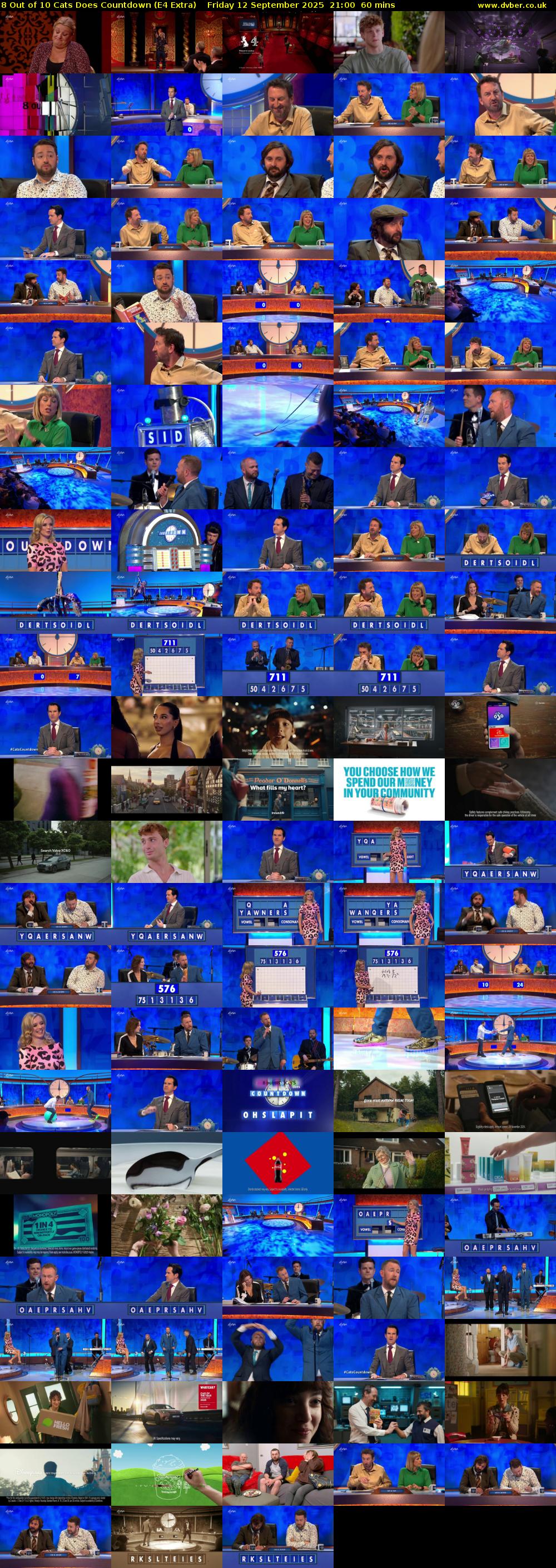 8 Out of 10 Cats Does Countdown (E4 Extra) Friday 12 September 2025 21:00 - 22:00