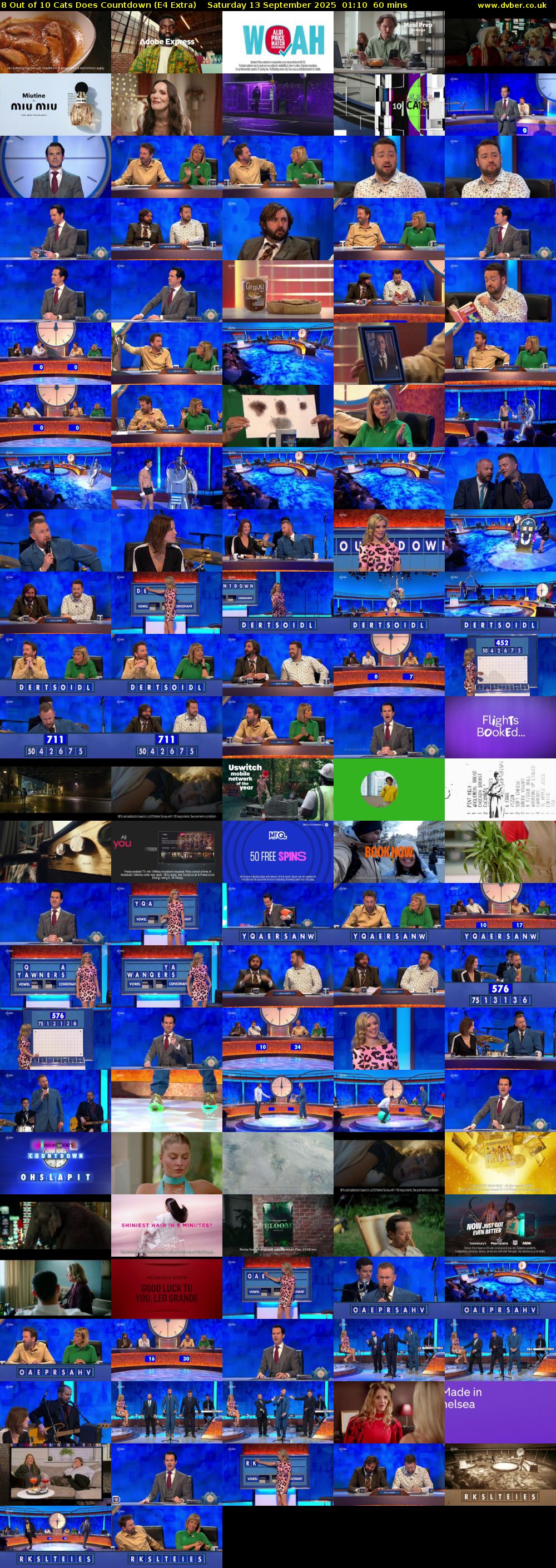 8 Out of 10 Cats Does Countdown (E4 Extra) Saturday 13 September 2025 01:10 - 02:10