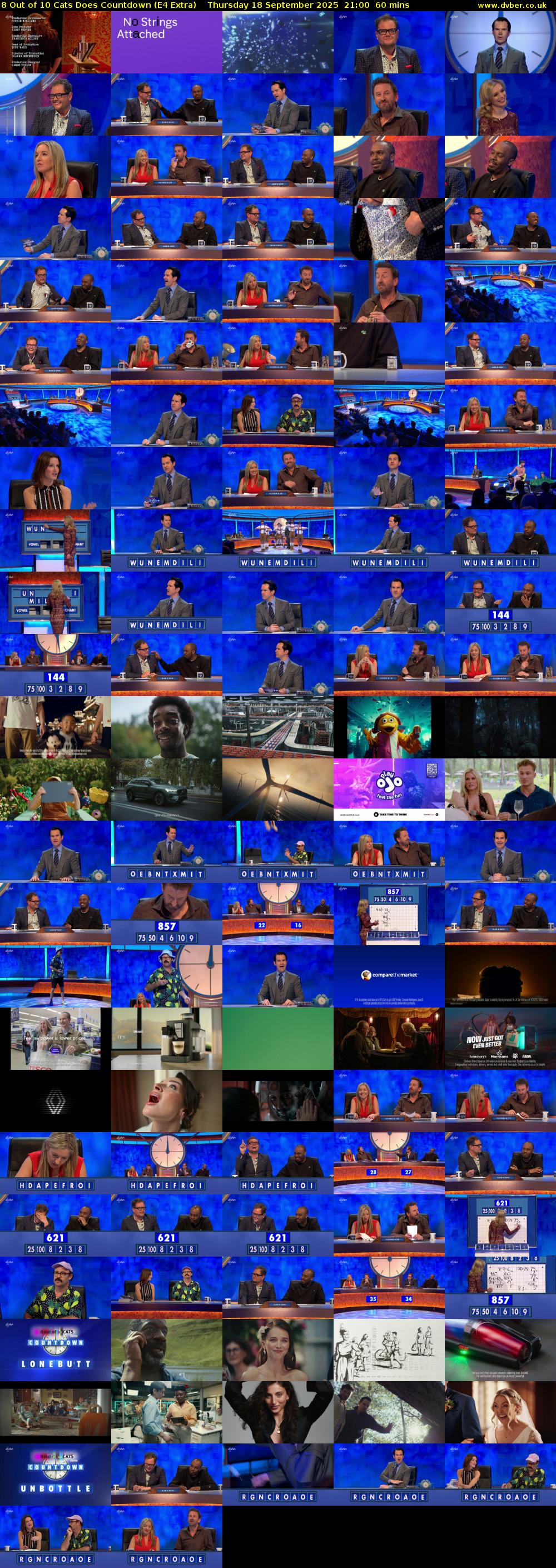 8 Out of 10 Cats Does Countdown (E4 Extra) Thursday 18 September 2025 21:00 - 22:00