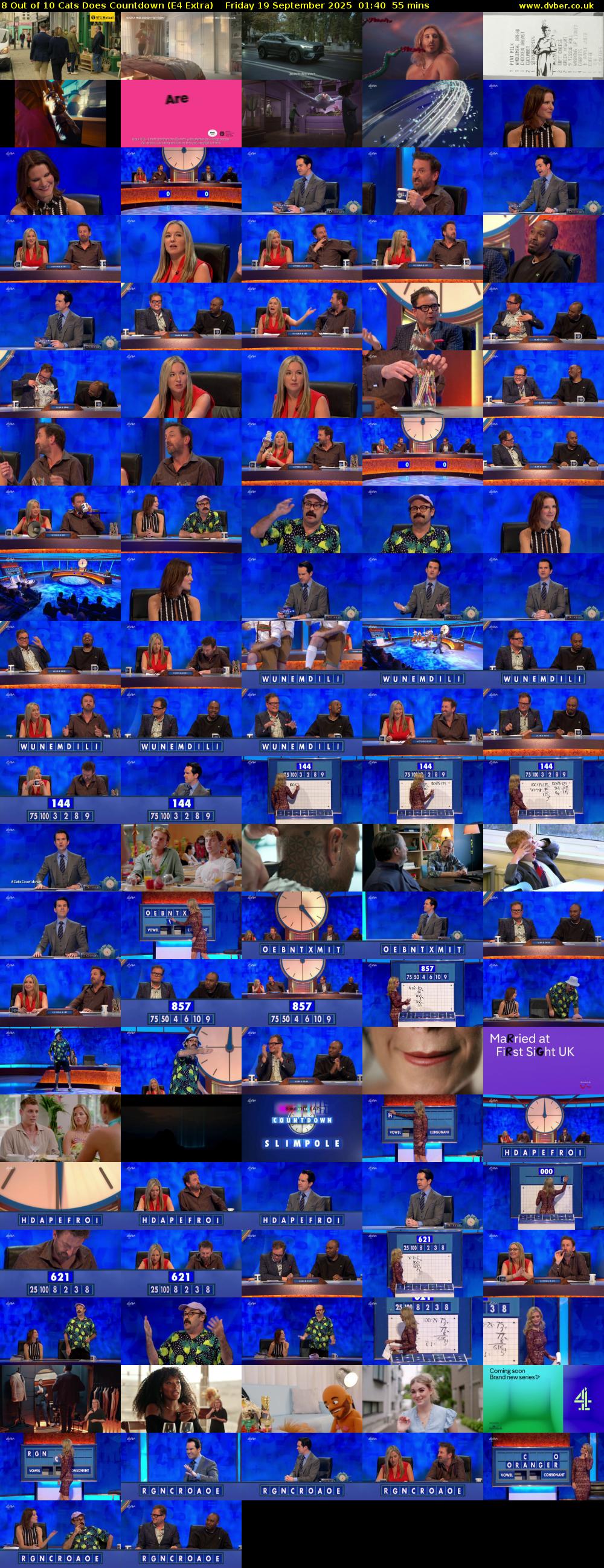 8 Out of 10 Cats Does Countdown (E4 Extra) Friday 19 September 2025 01:40 - 02:35